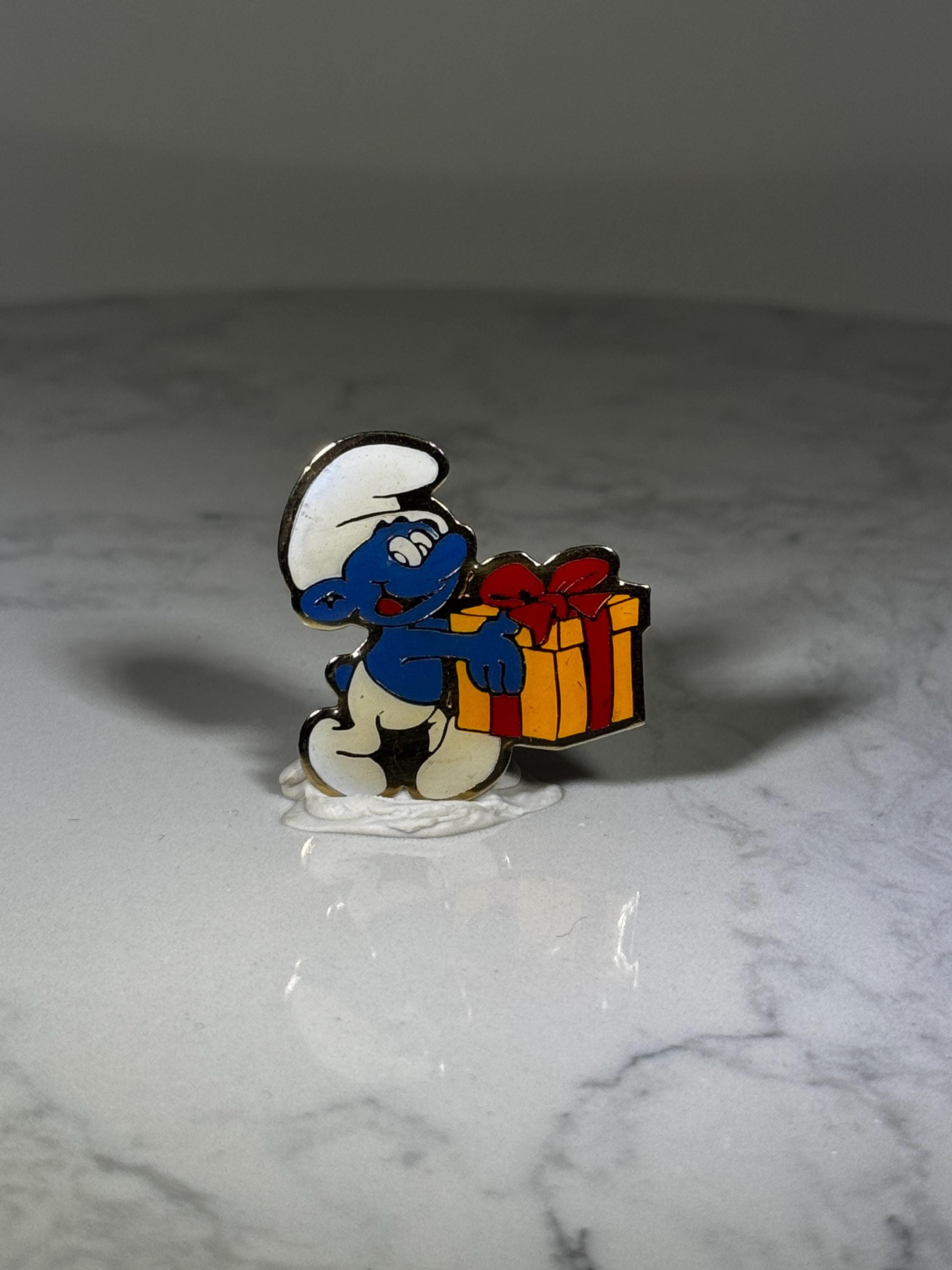 Smurfs Gift Enamel Pin: Bright Colors - 80s Cartoon Accessory