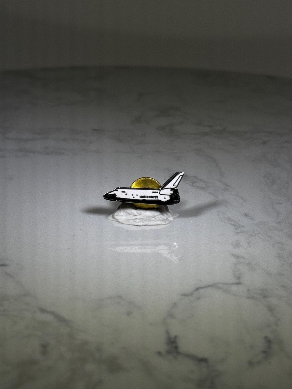 Space Shuttle Enamel Pin: White & Black Finish - NASA Era Accessory