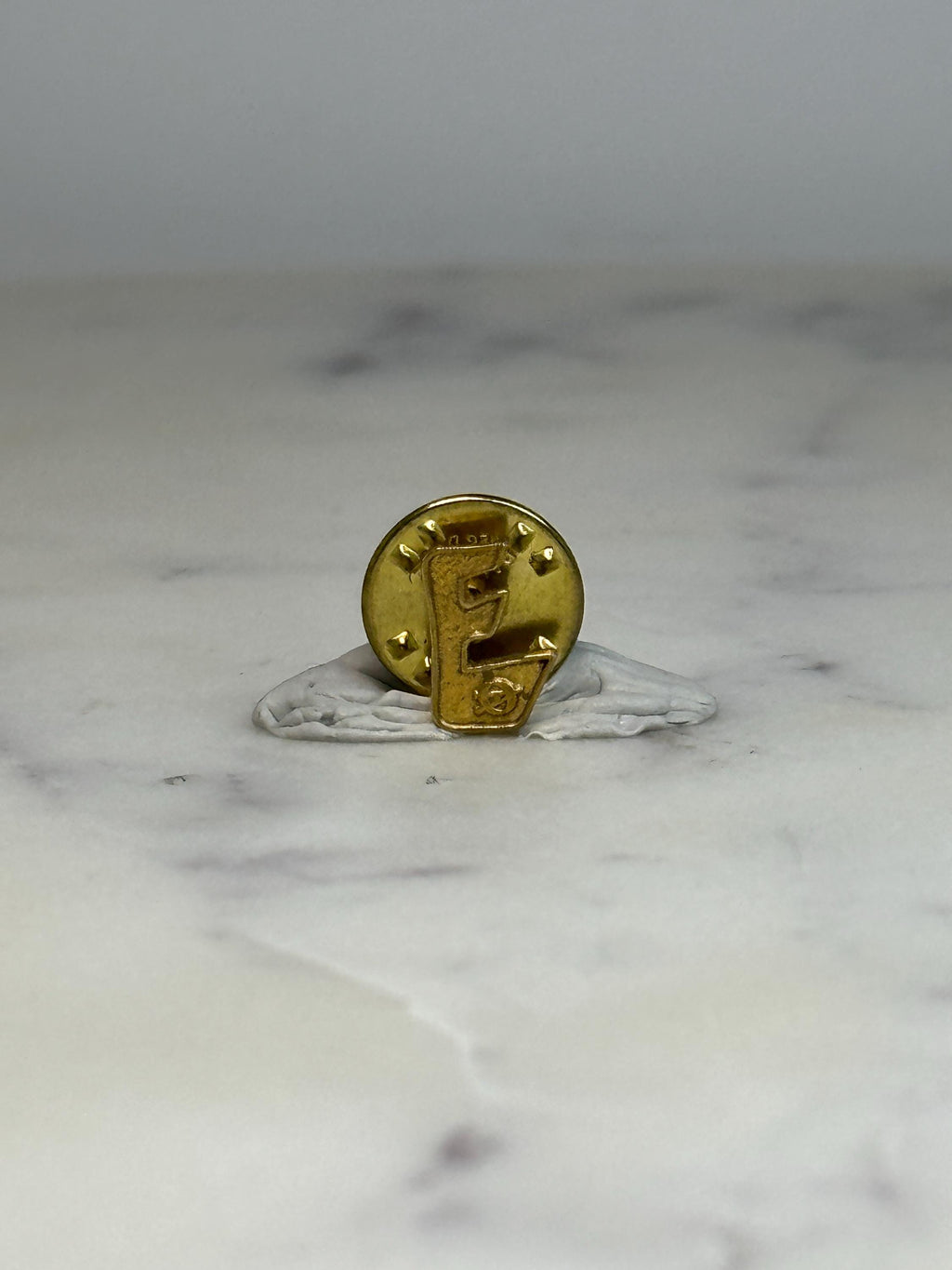 Letter “E” Pin: Gold Tone Finish - Vintage Letter Accessory