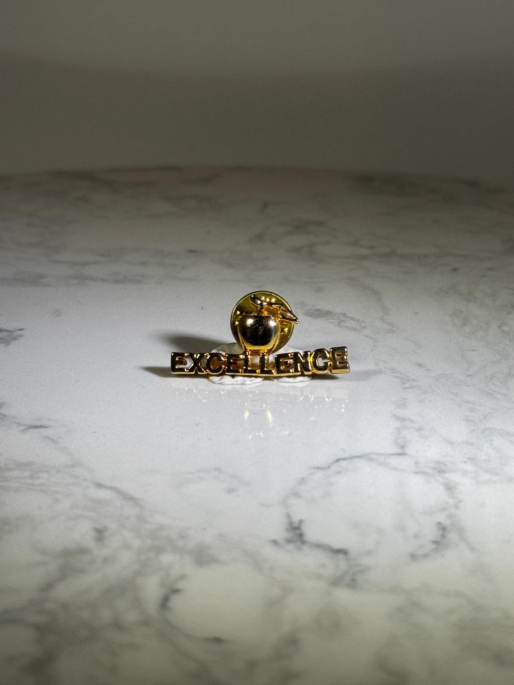 Excellence Apple Lapel Pin: Gold Tone Finish - Education Award Accessory