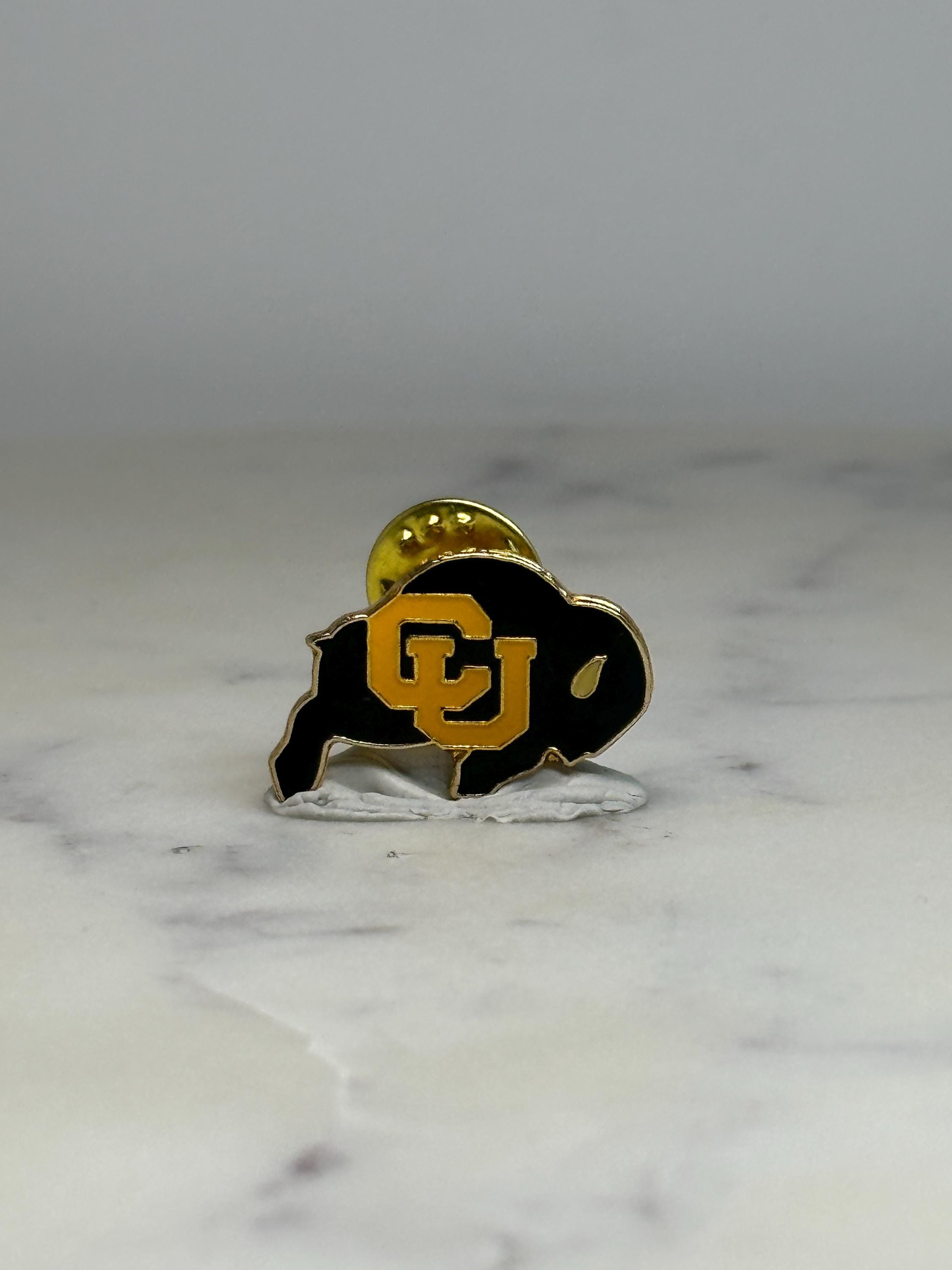Colorado Buffaloes CU Pin: Black & Gold Enamel - College Spirit Accessory