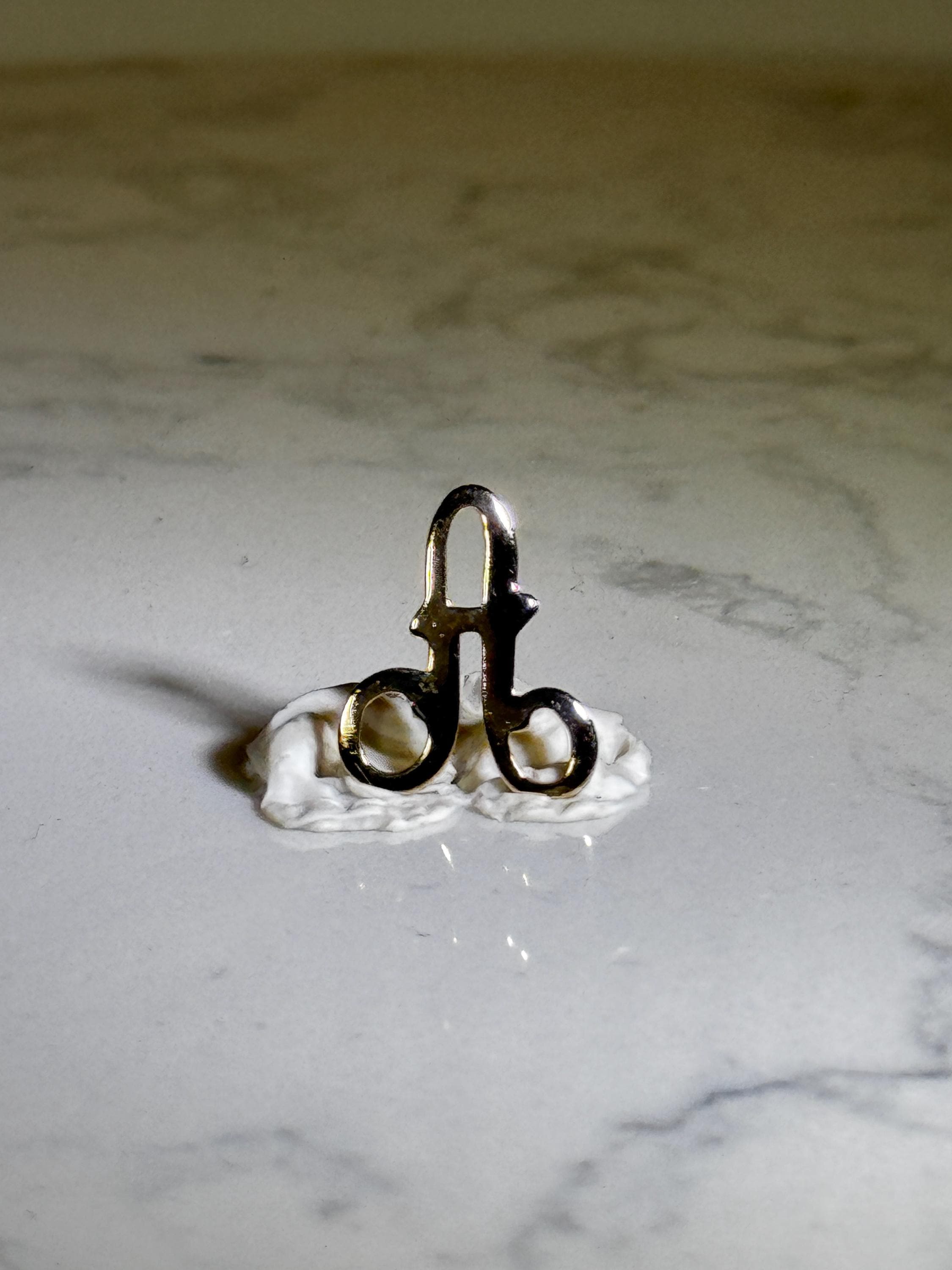 Monogram Lapel Letter A Pin: Gold Tone - Vintage 1950s Letter Pin