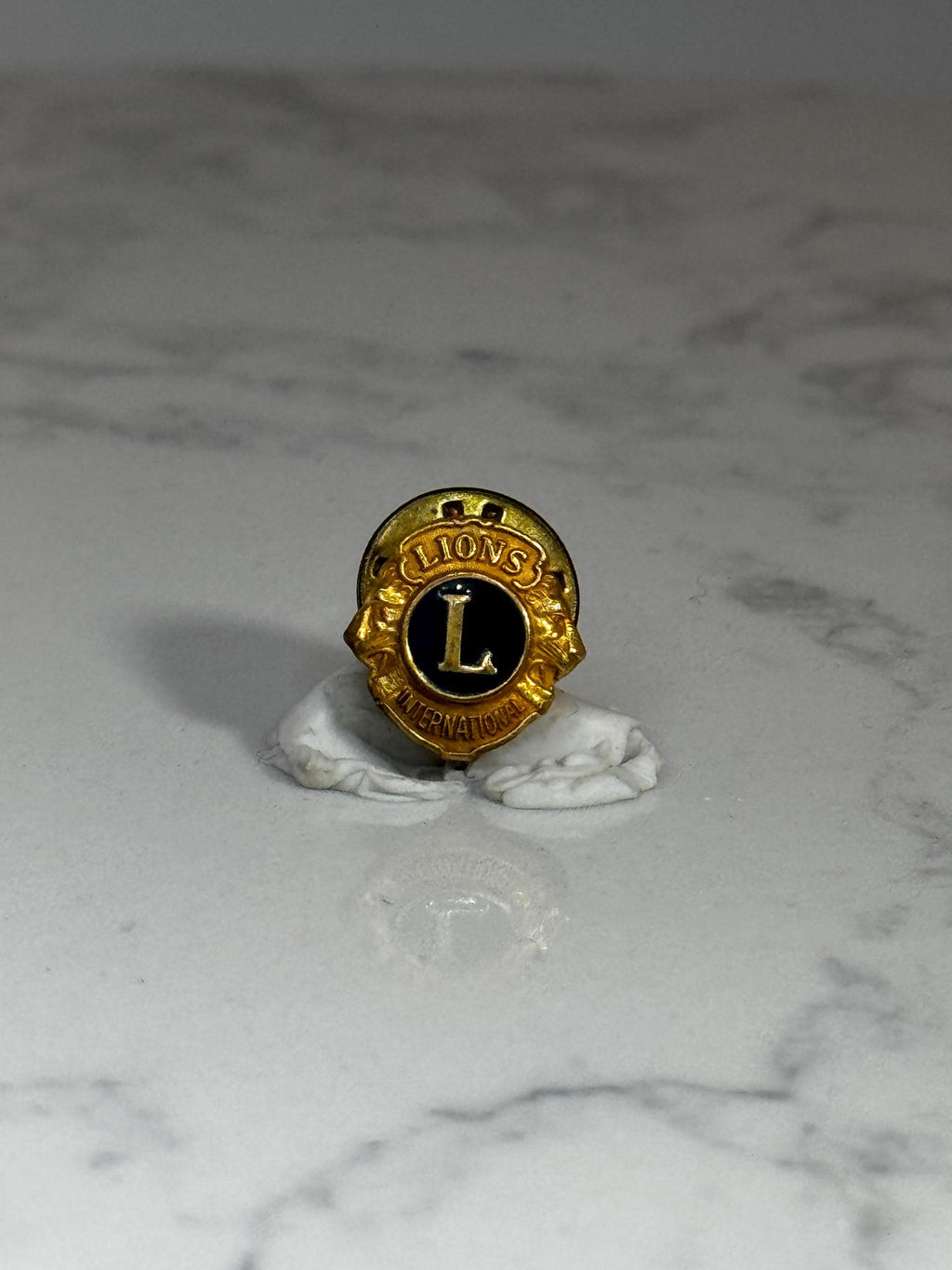 Lions Club International Pin: Gold & Black Enamel Finish - Vintage Organization Accessory