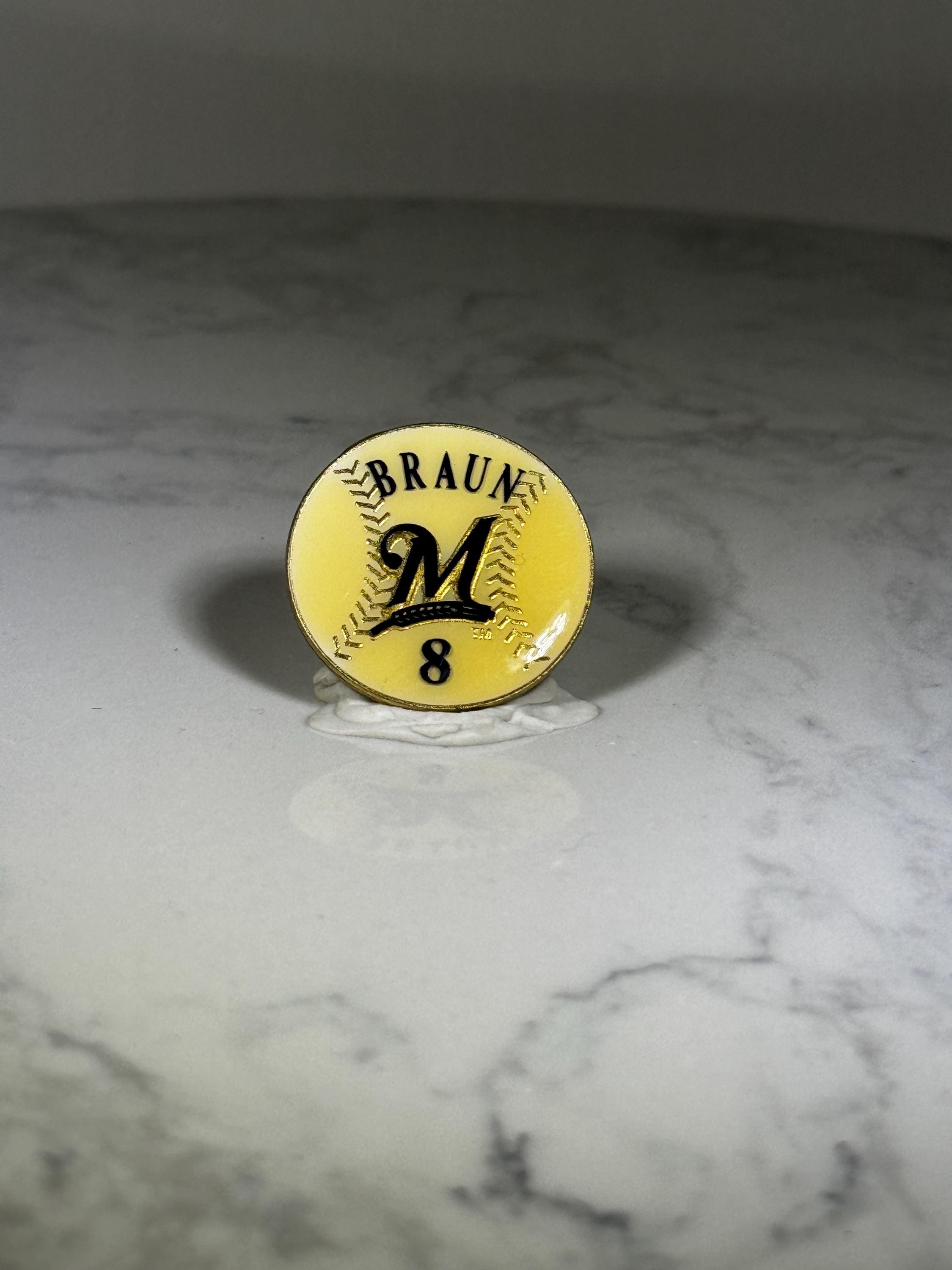 Milwaukee Brewers Ryan Braun Baseball Pin: Yellow Enamel - Sports Fan Accessory