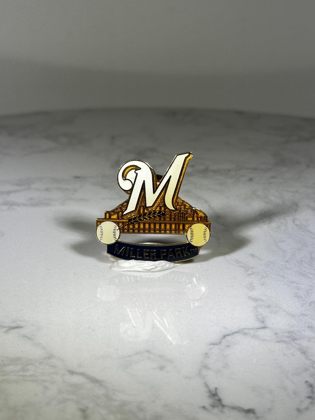 Miller Park Baseball Pin: Gold Enamel Stadium Logo - Retro Sports Accessory