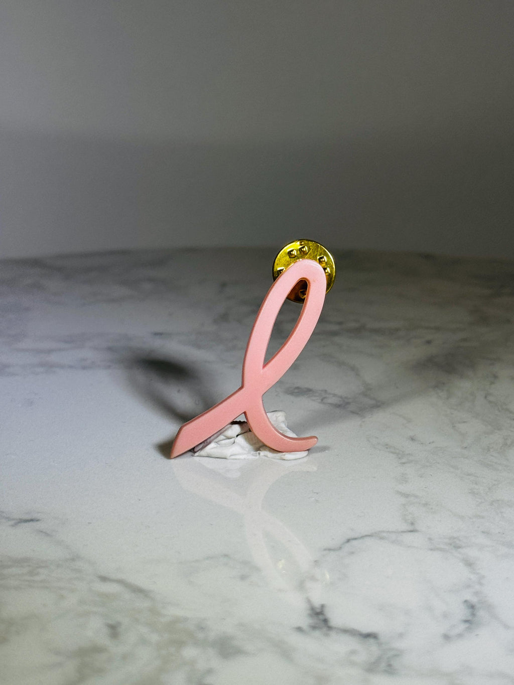 Pink Awareness Ribbon Pin: Enamel Gold-Tone - Support Cause Accessory