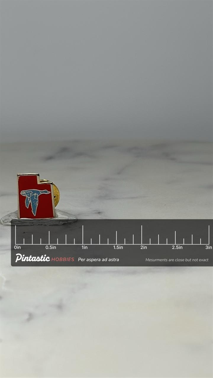 Utah Gull Enamel Pin: Red Gold Tone - Vintage State Accessory with ruler overlay for size reference