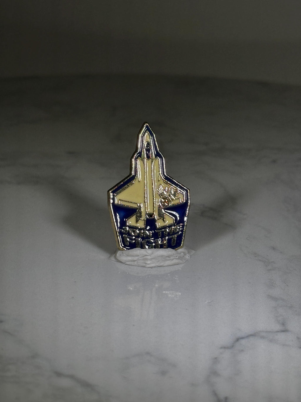 Space Shuttle Enamel Pin: Gold and Navy Finish - Patriotic Era Accessory