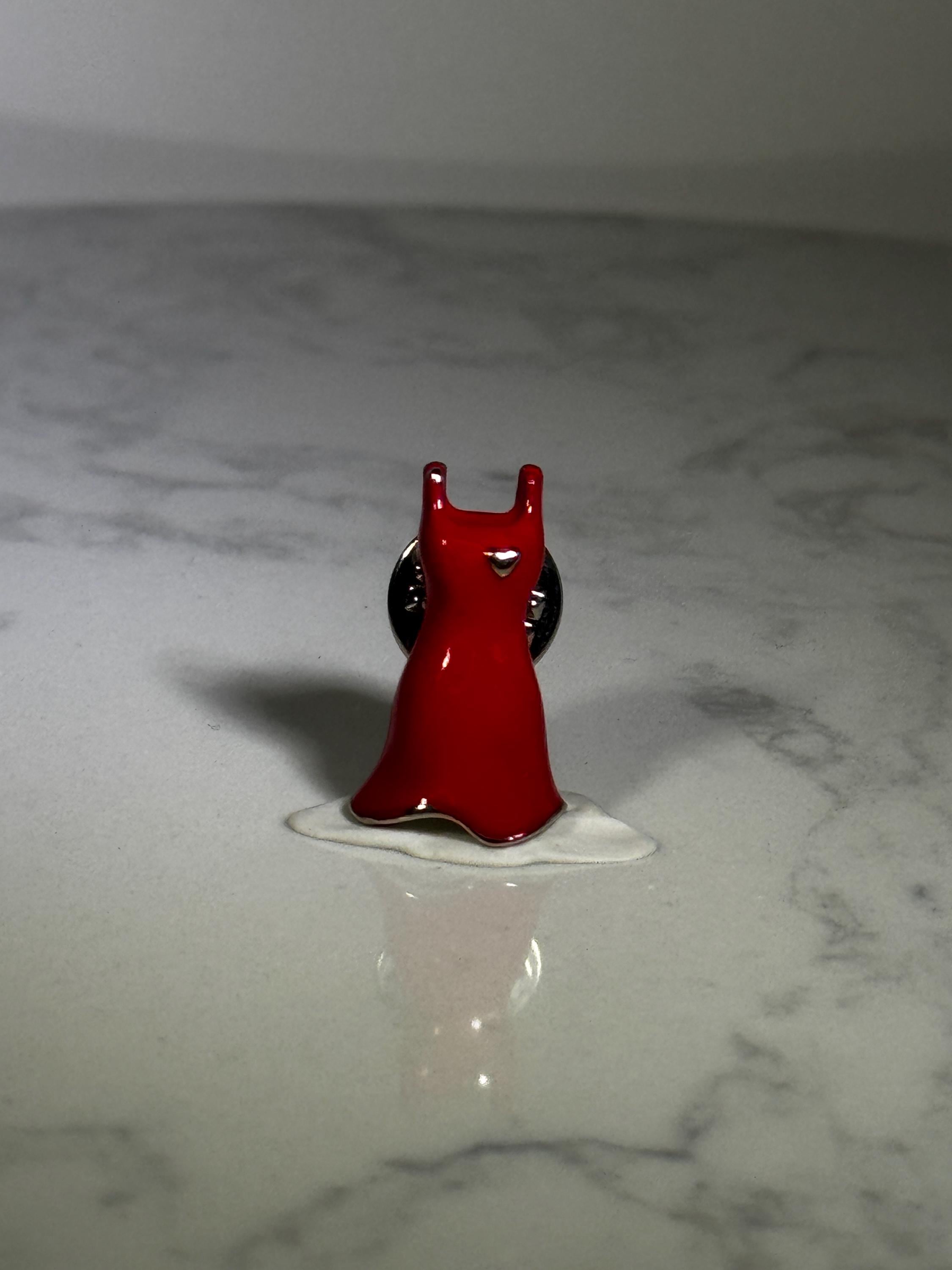 Red Dress Heart Disease Awareness Pin: Glossy Enamel Finish - Awareness Accessory