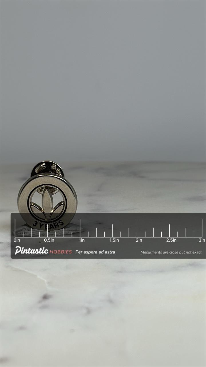 Herbalife Recognition Pin: Silver-Tone Finish - Career Milestone Accessory with ruler overlay for size reference
