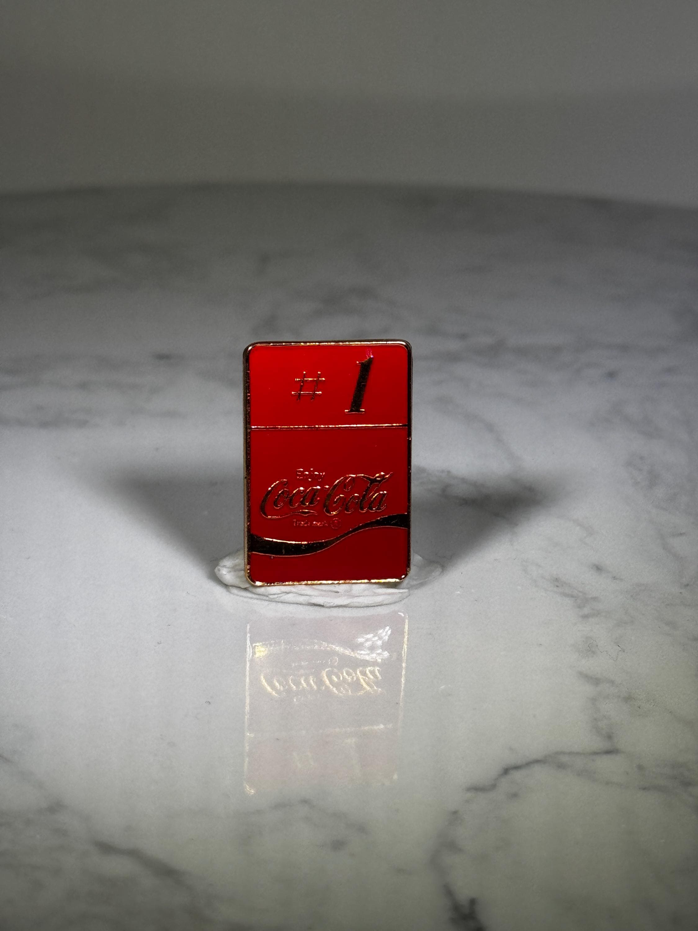 Coca-Cola Collector Pin: Red Enamel Gold Trim - Vintage Brand Accessory