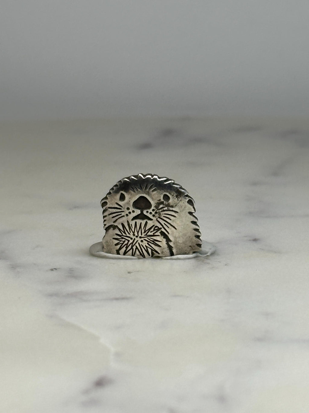 Otter Metal Pin: Antiqued Silver Finish - Rustic Animal Accessory