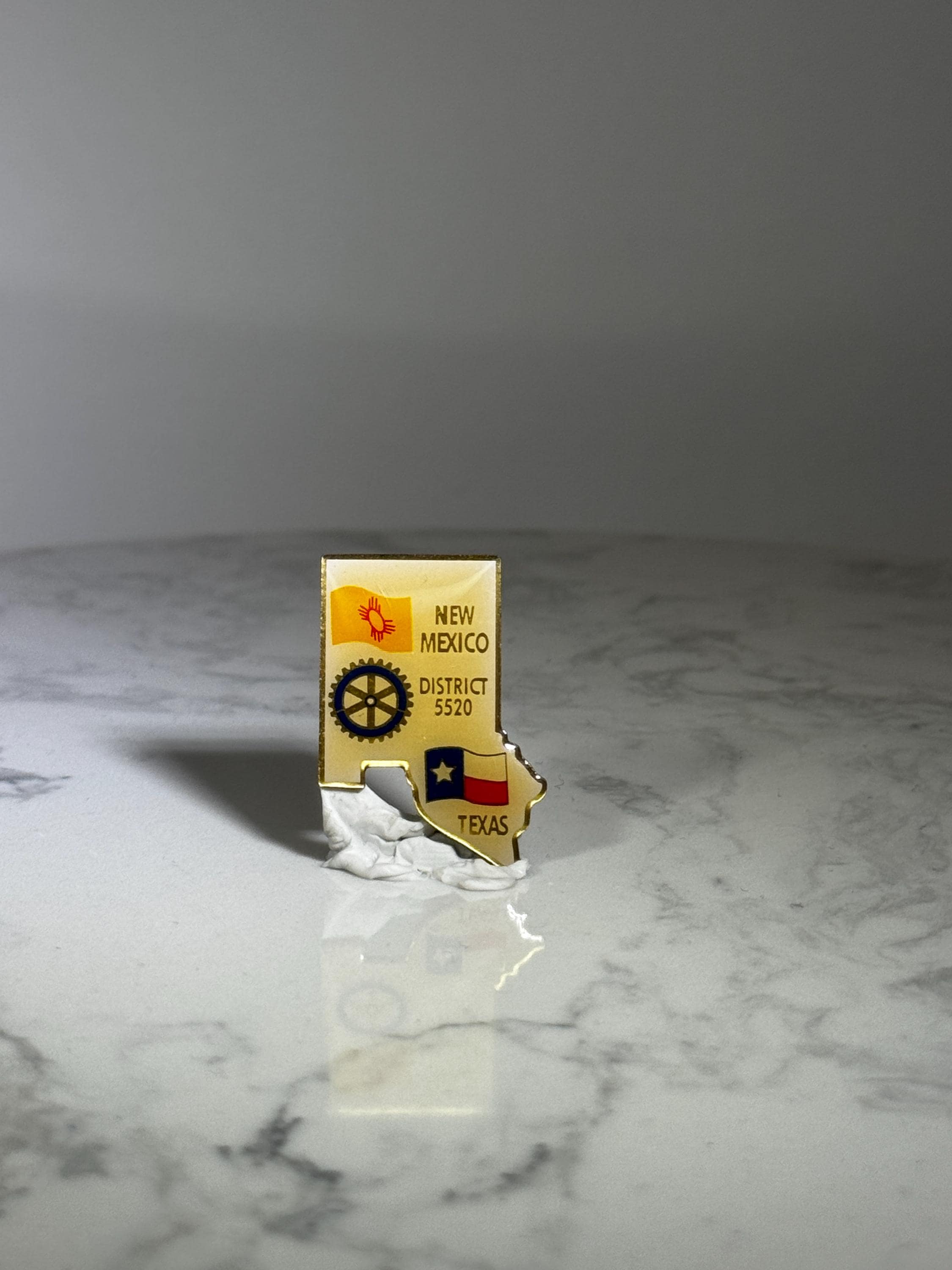 New Mexico Texas Rotary Club Pin: Gold Enamel Finish - Regional Souvenir Accessory