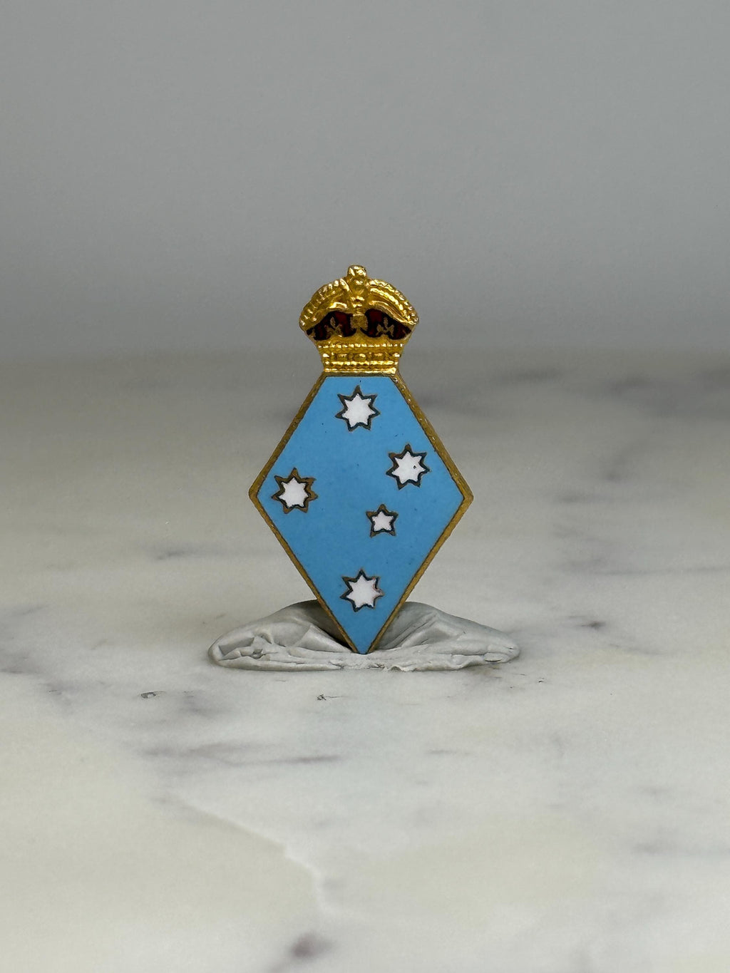 Australia Girl Guides Pin: Blue Enamel & Gold Crown - Vintage Souvenir Accessory