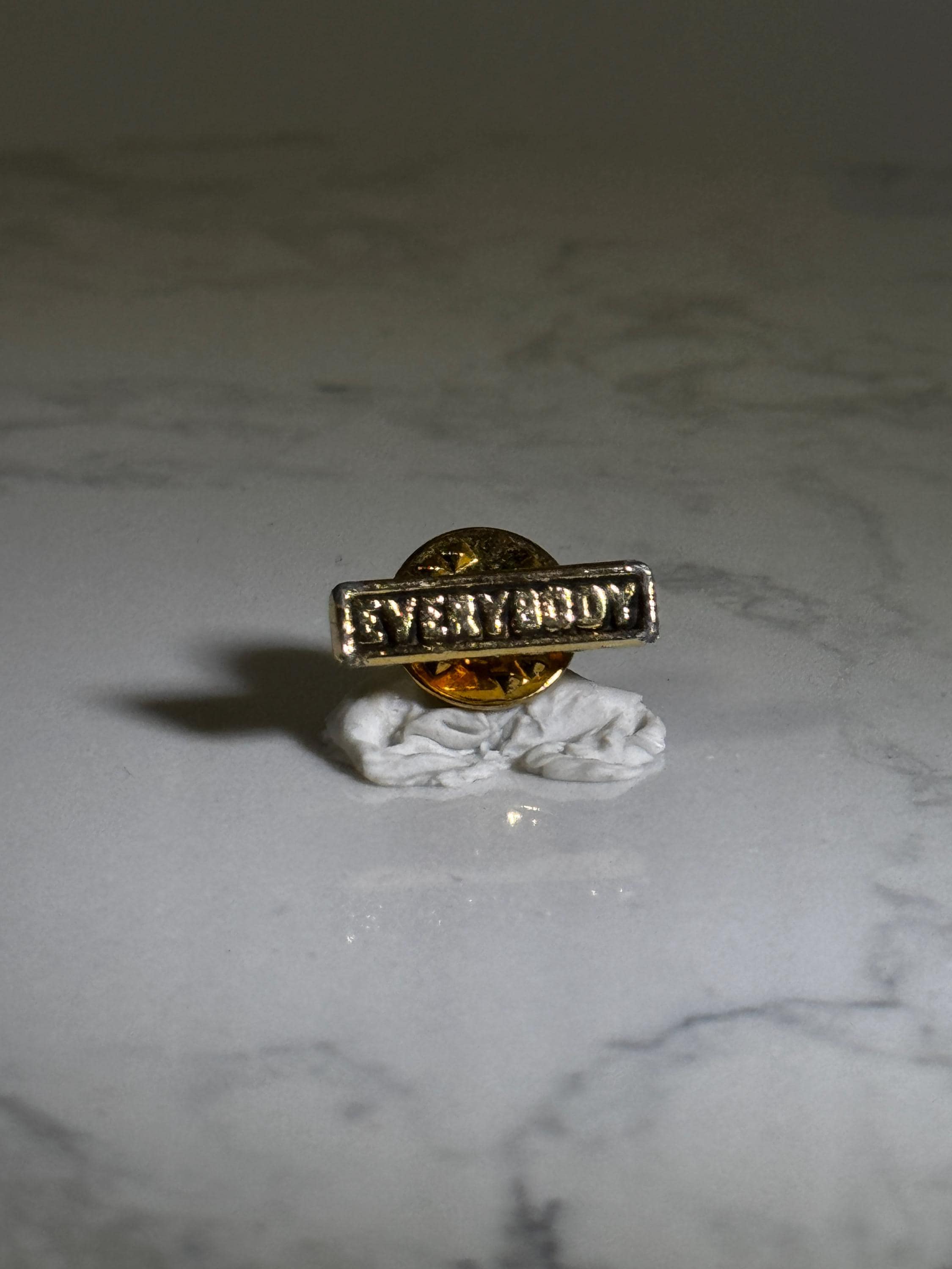 Everybody Slogan Pin: Silver and Gold Finish - Retro Motivational Accessory
