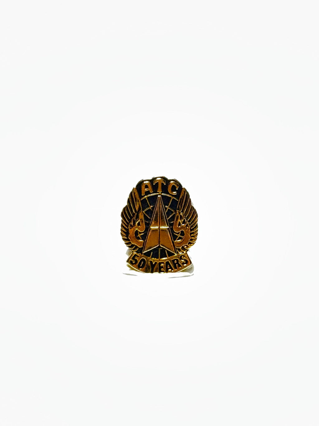 ATC 50 Years Commemorative Pin: Gold & Black Enamel - Aviation Tribute Accessory