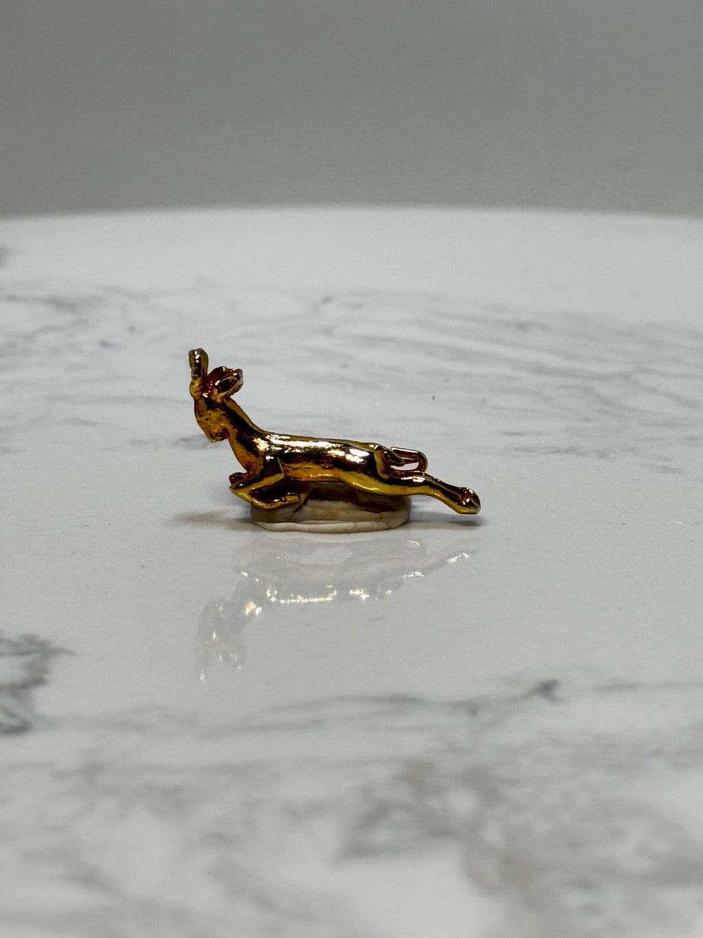Leaping Deer Lapel Pin: Gold Tone Finish - Vintage Nature Accessory