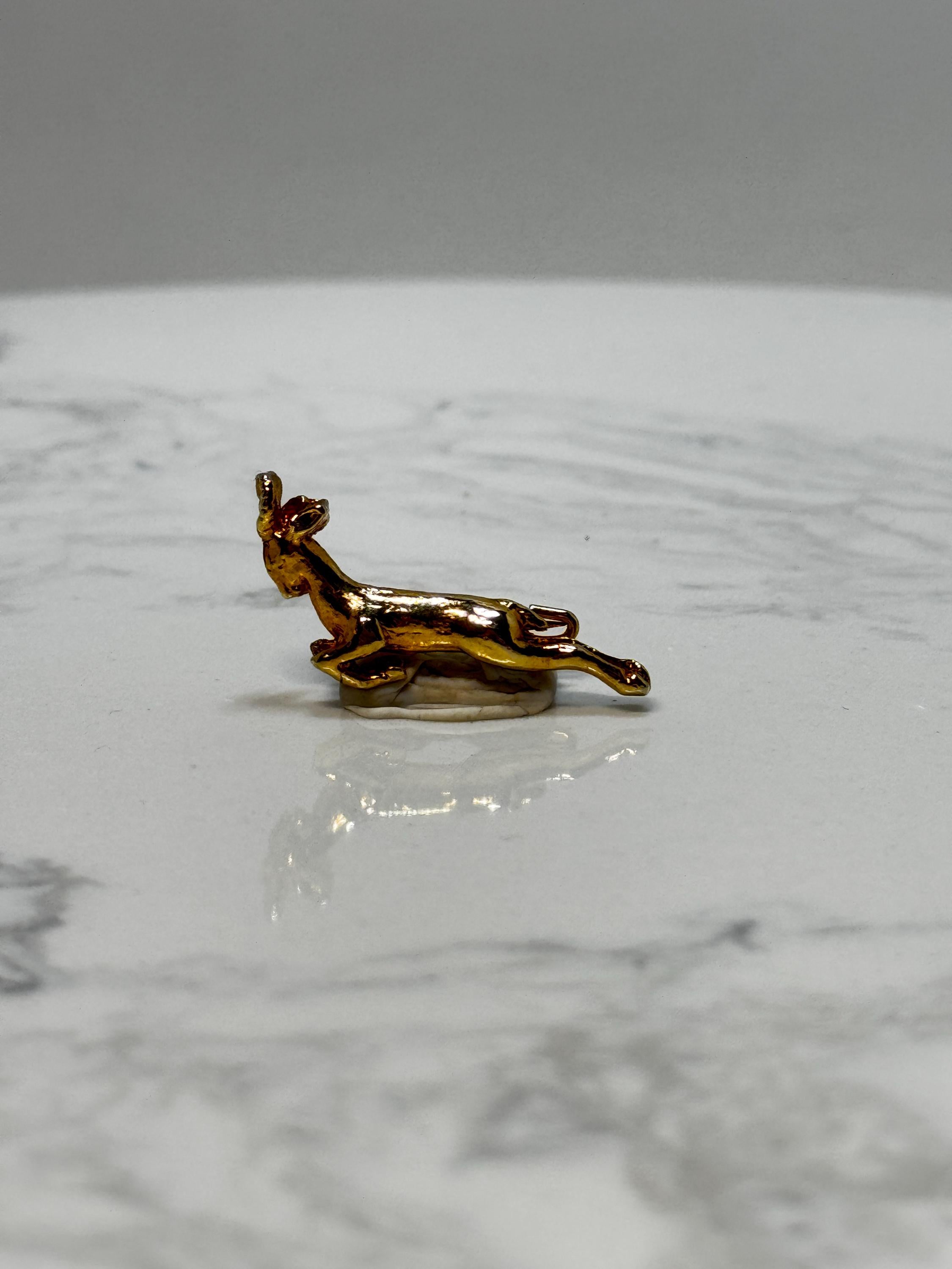 Leaping Deer Lapel Pin: Gold Tone Finish - Vintage Nature Accessory