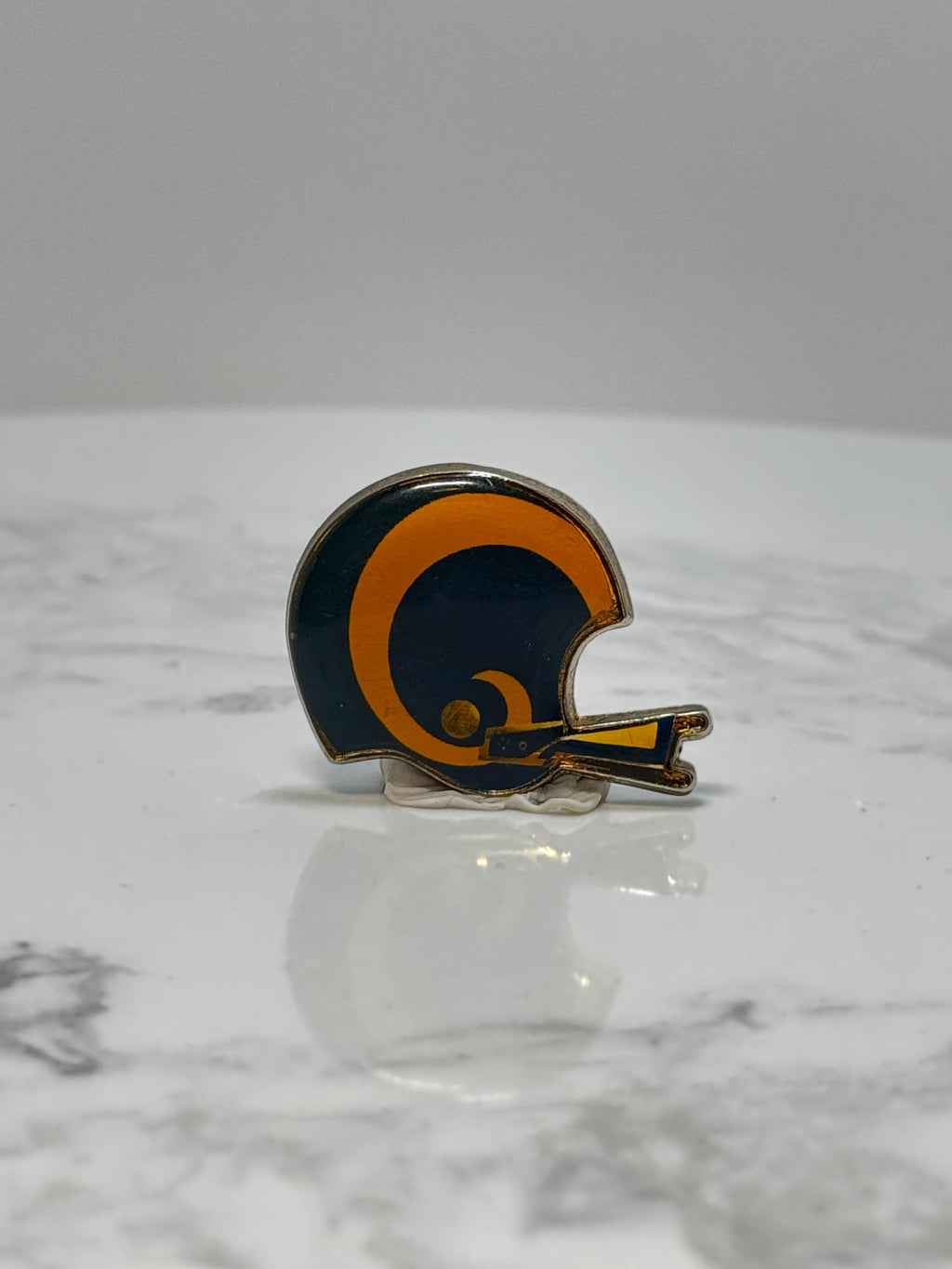 LA Rams Football Helmet Pin: Blue & Gold Enamel - Vintage Sports Accessory