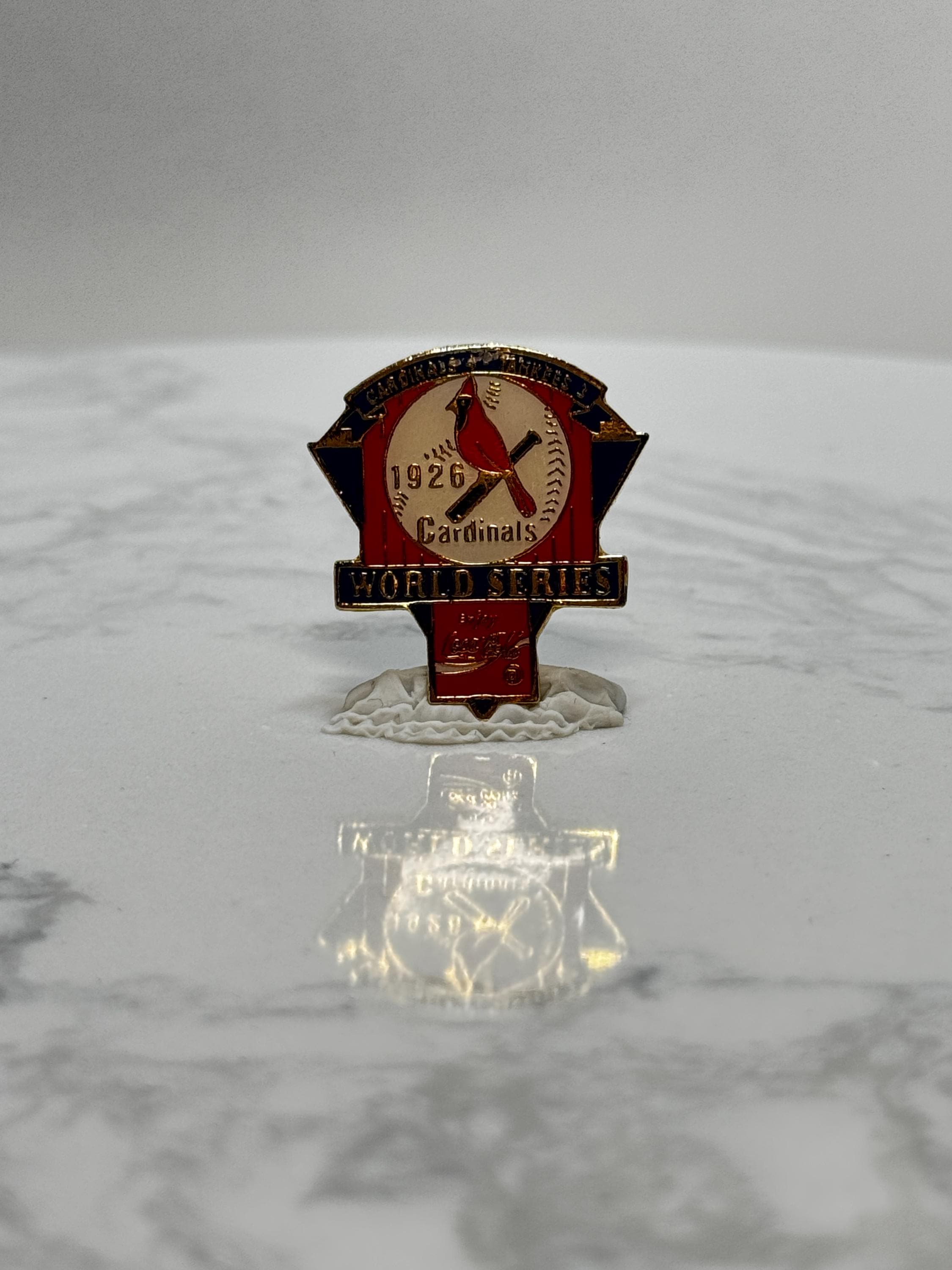 1926 Cardinals World Series Pin: Red Enamel Finish - Vintage Sports Accessory