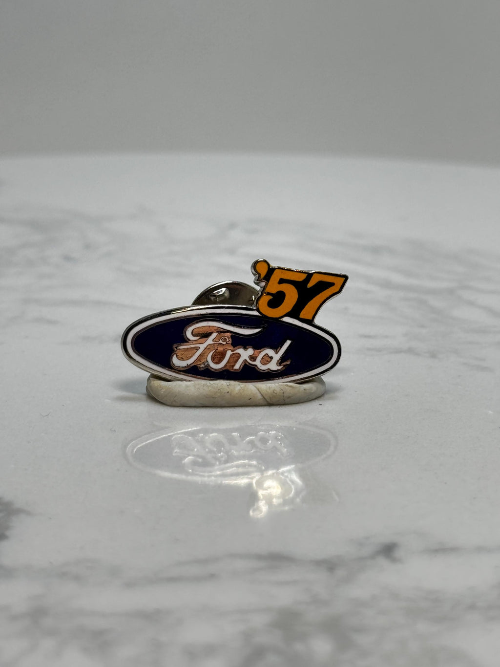 Ford '57 Logo Pin: Blue Enamel Finish - Classic Car Accessory