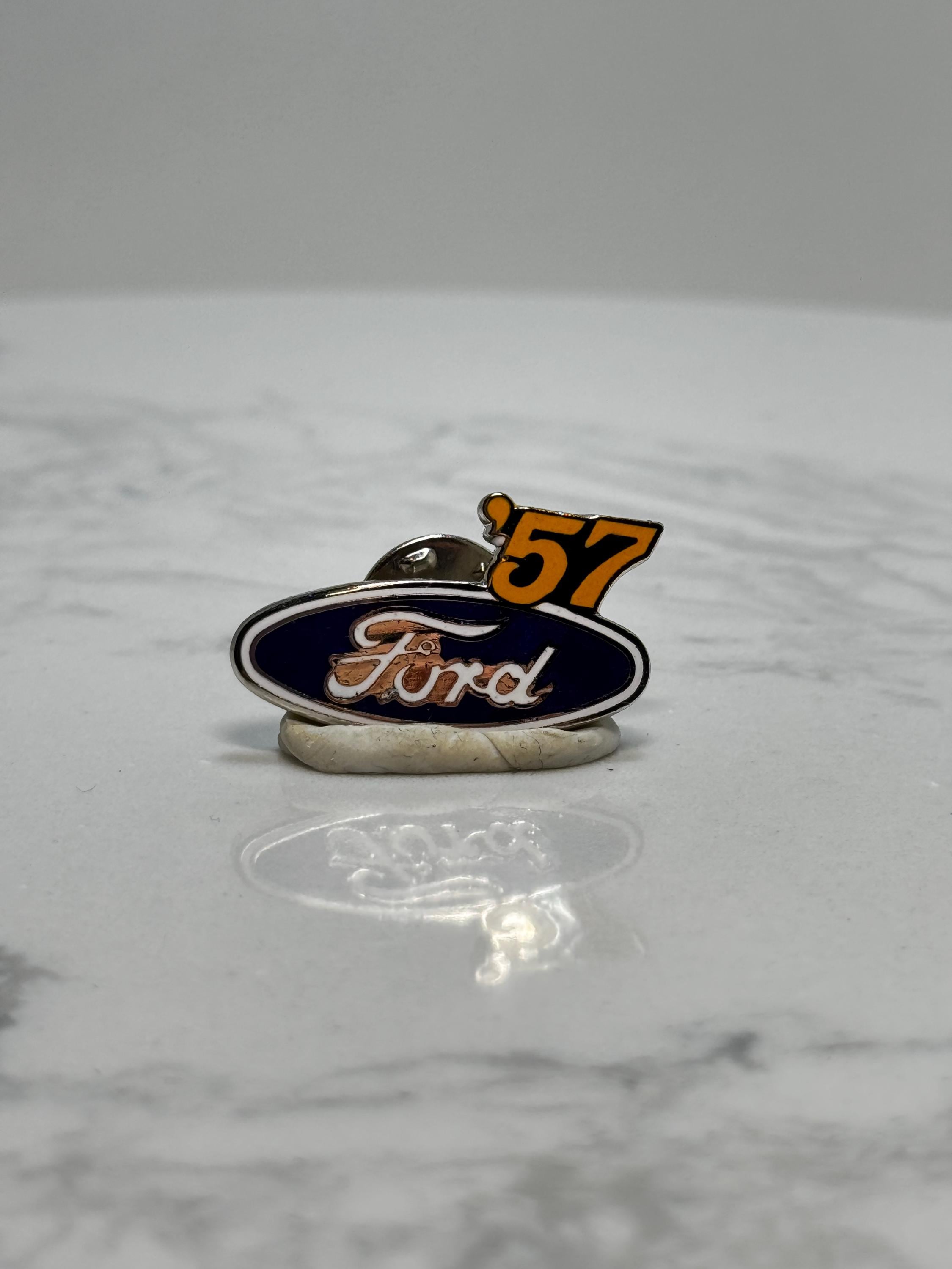 Ford '57 Logo Pin: Blue Enamel Finish - Classic Car Accessory