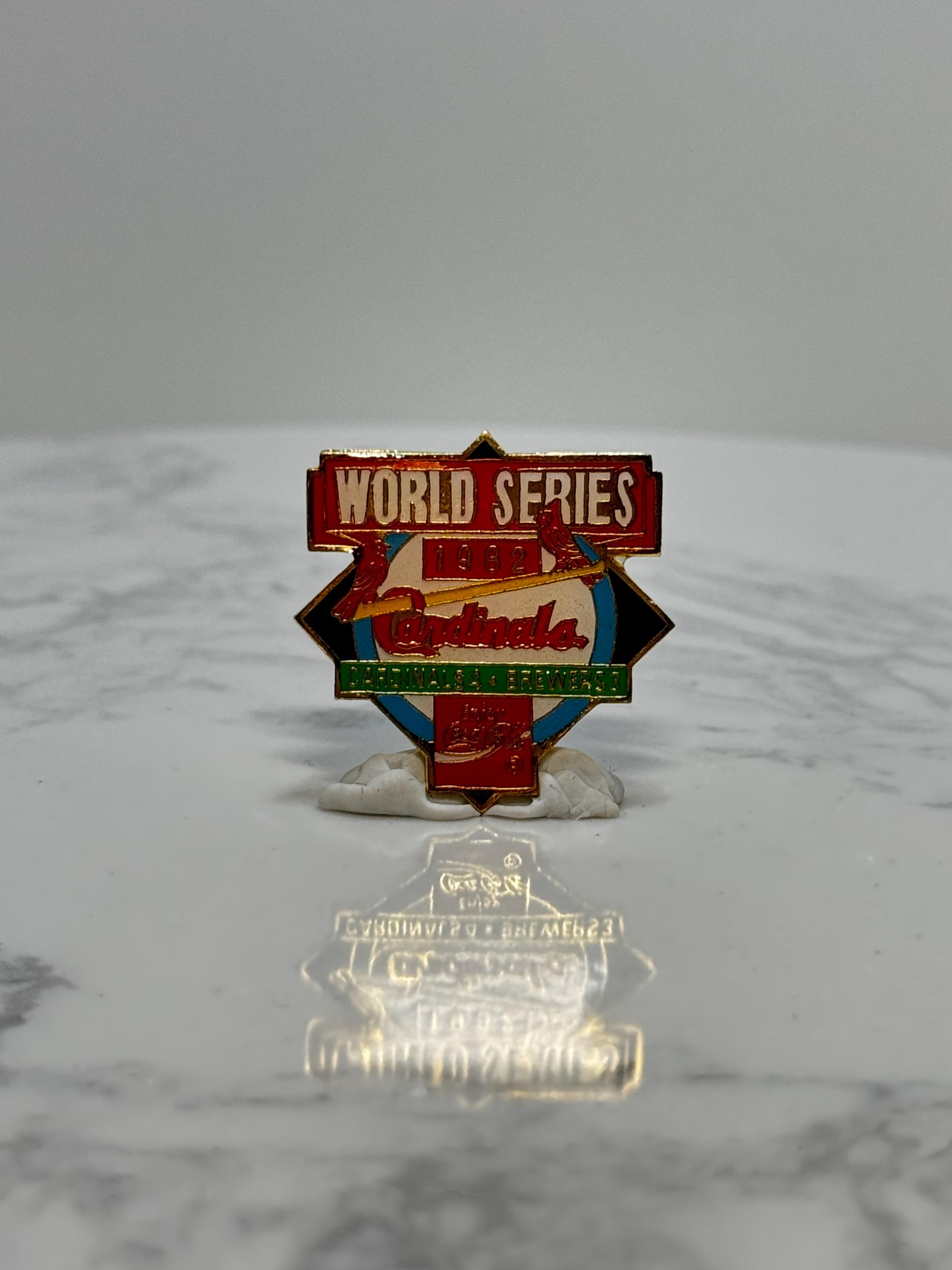 1982 World Series Cardinals Pin: Red Enamel Gold Trim - Vintage Sports Accessory