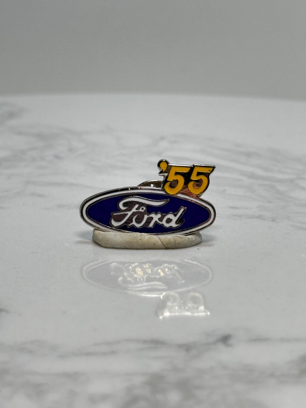 Ford '55 Logo Pin: Blue Enamel Finish - Vintage Auto Accessory