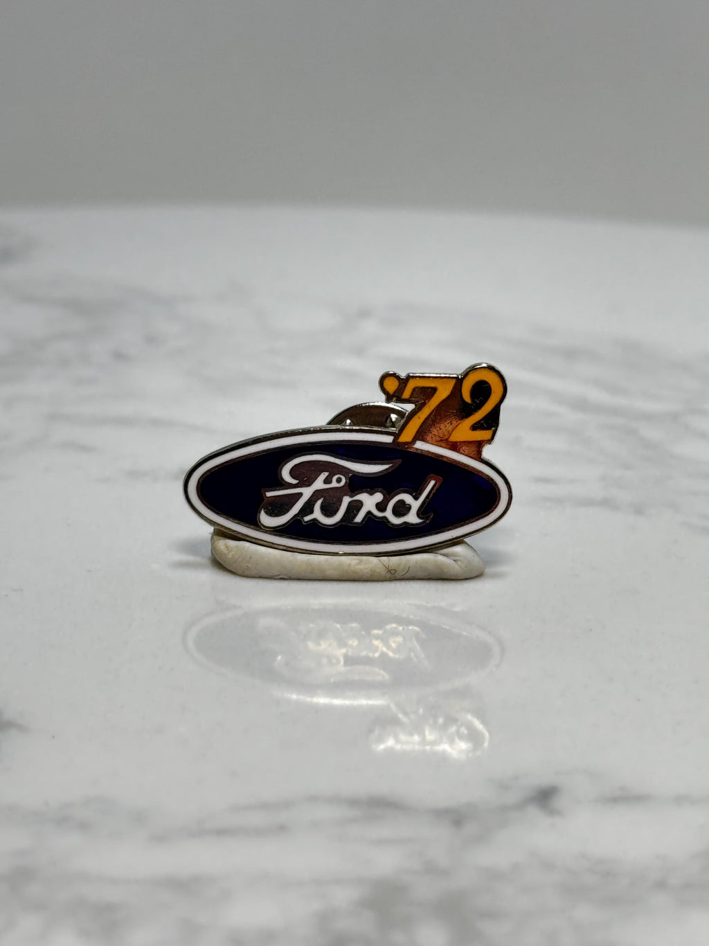 Ford '72 Logo Pin: Blue Enamel Finish - 1972 Auto Accessory