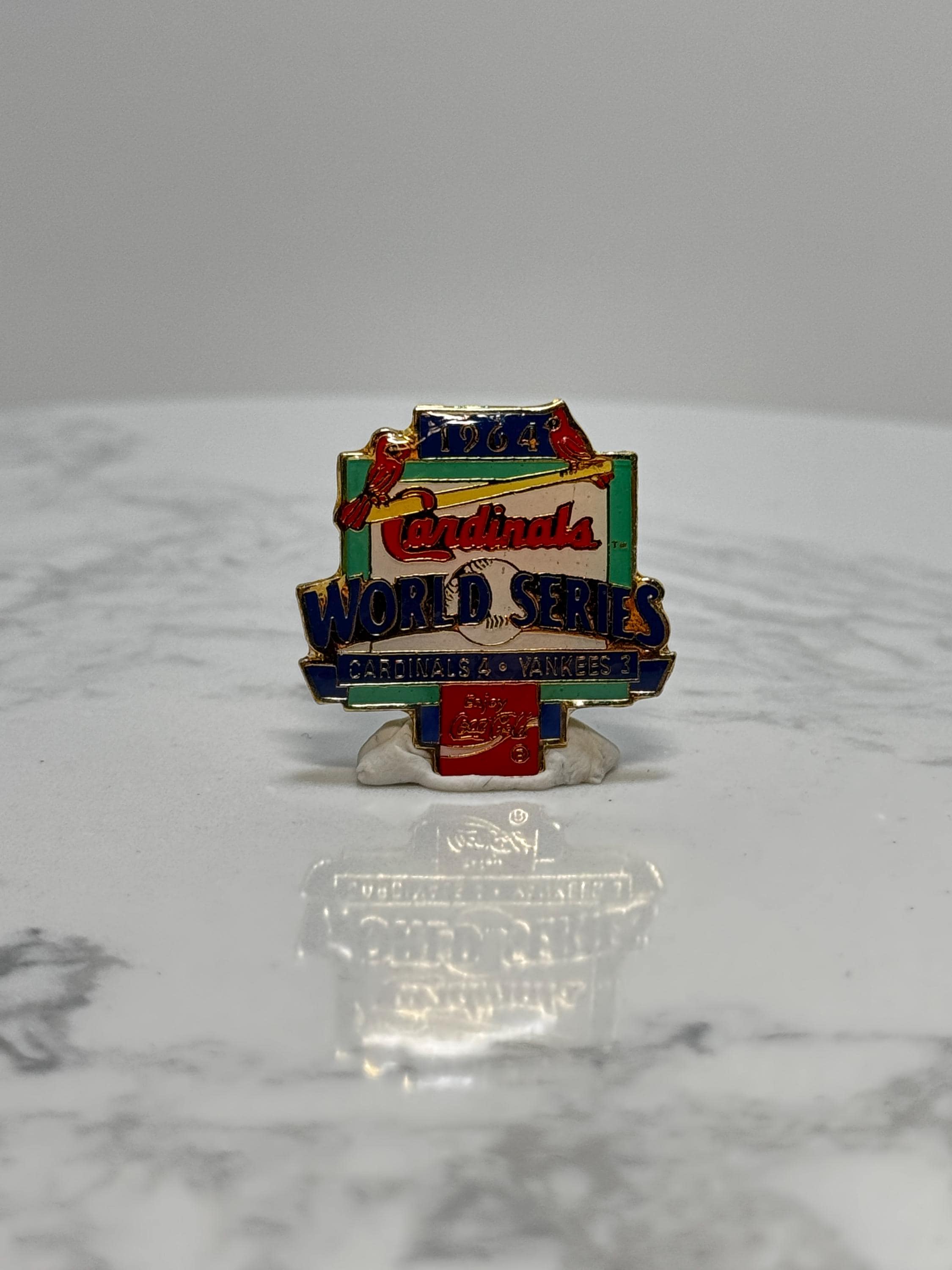 1964 World Series Baseball Pin: Multicolor Enamel - Vintage Sports Accessory