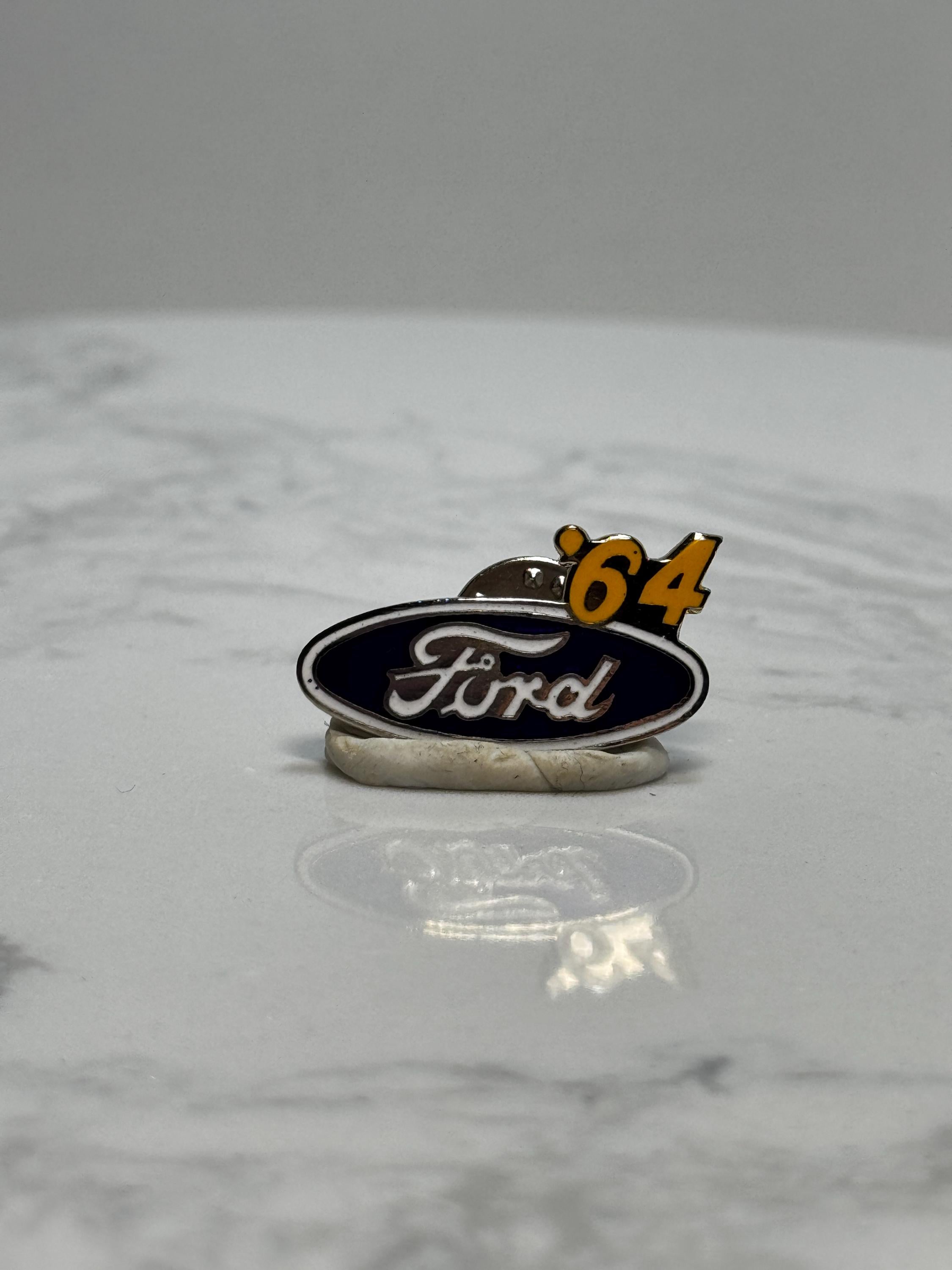 Ford '64 Logo Pin: Blue & Yellow Enamel - 1964 Car Collectible Accessory