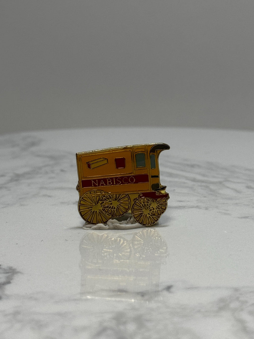 Nabisco Wagon Pin: Gold Enamel Finish - Vintage Advertising Accessory