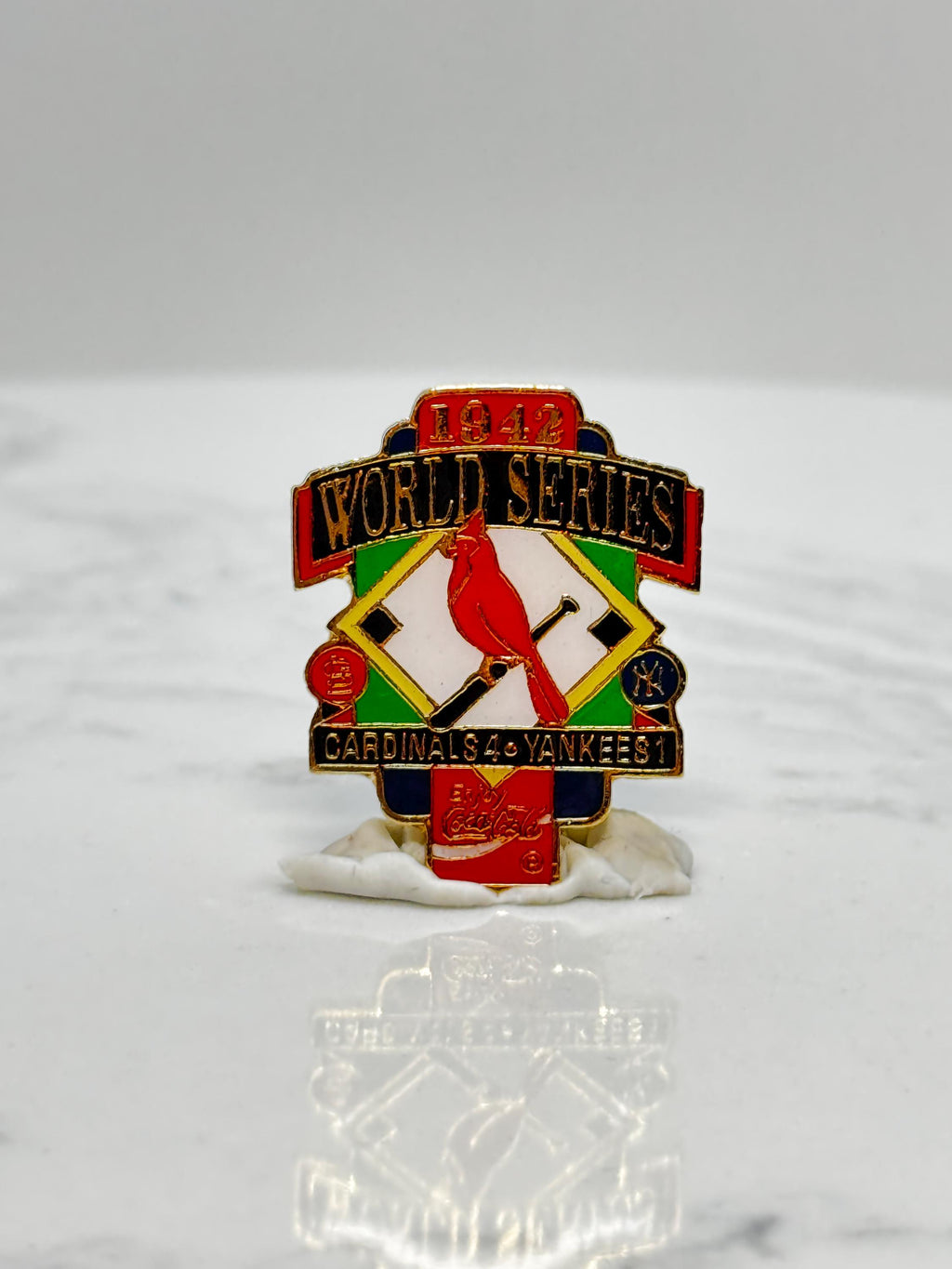 1942 World Series Pin: Cardinals vs Yankees Enamel - Baseball History Accessory