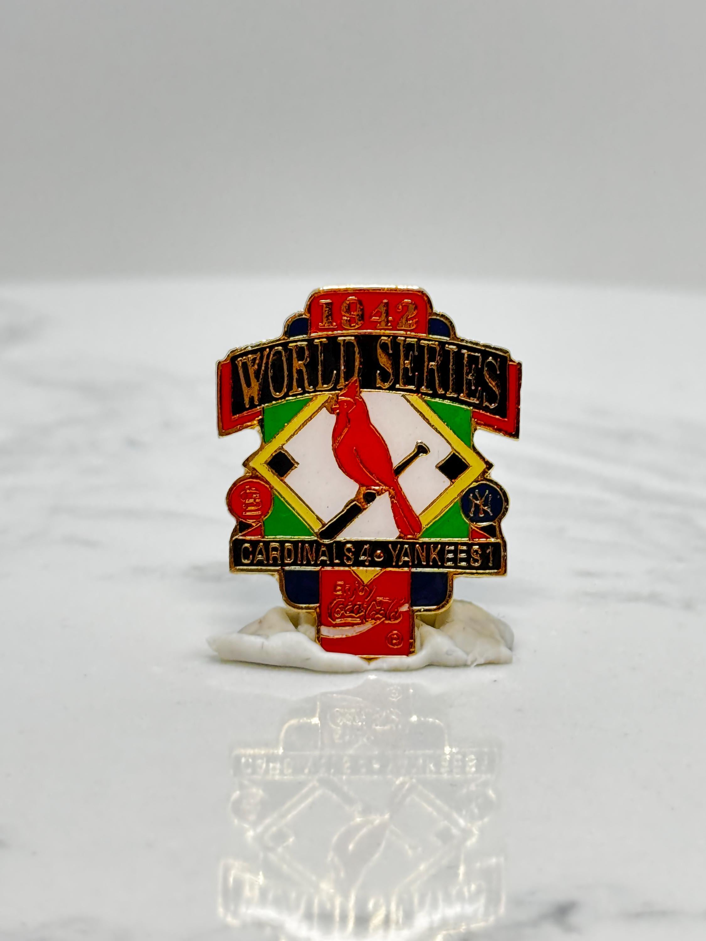 1942 World Series Pin: Cardinals vs Yankees Enamel - Baseball History Accessory