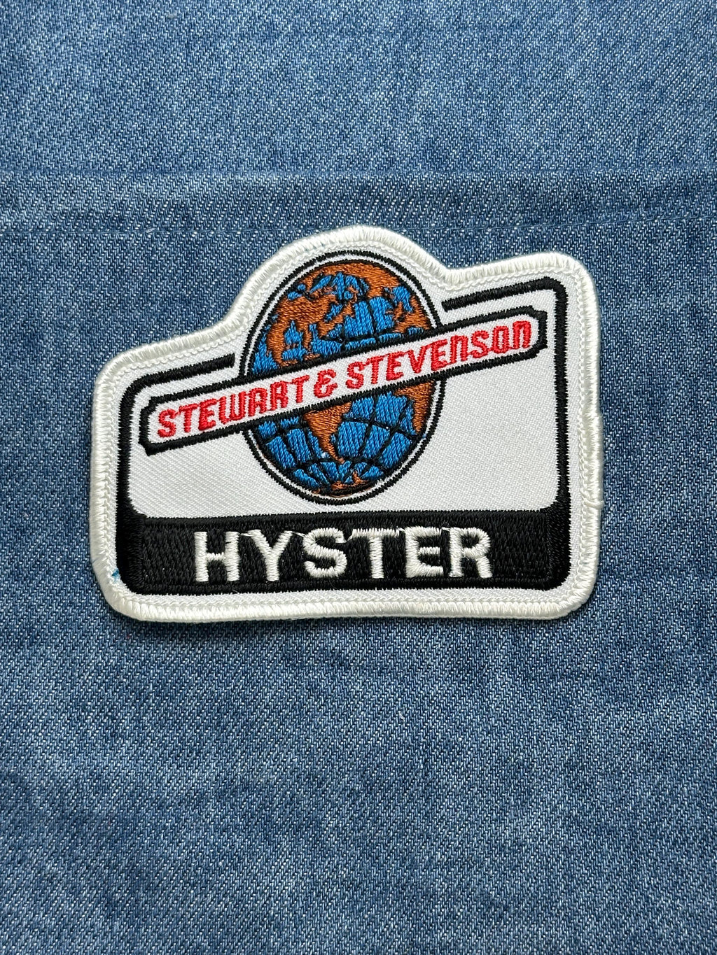 Stewart & Stevenson Hyster Collectable Patch: White/Black - Industrial Era Accessory