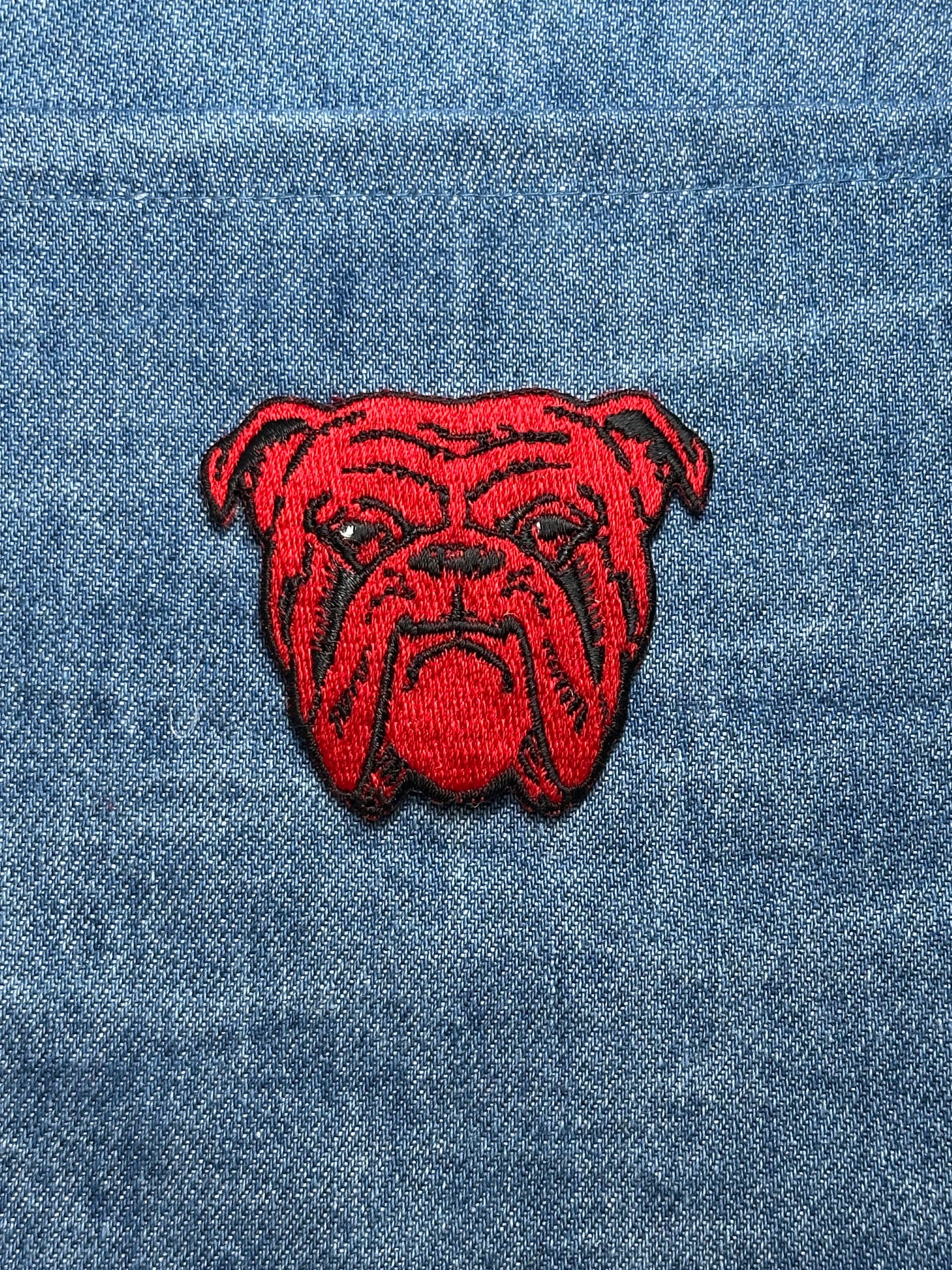 Bulldog Collectable Patch: Red & Black Face - Vintage Style Accessory