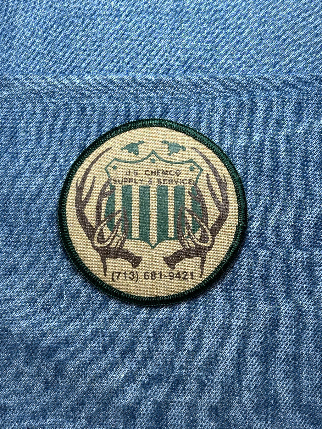 U.S. Chemco Collectable Patch: Green & Tan Round - Industrial Era Accessory