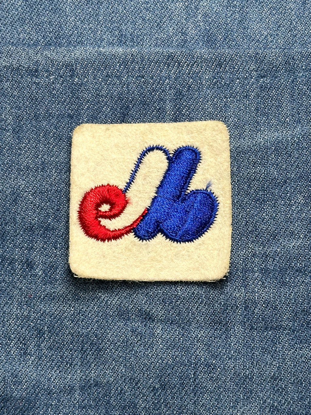 Montreal Expos Collectable Patch: Red White Blue Felt - Retro Sports Accessory