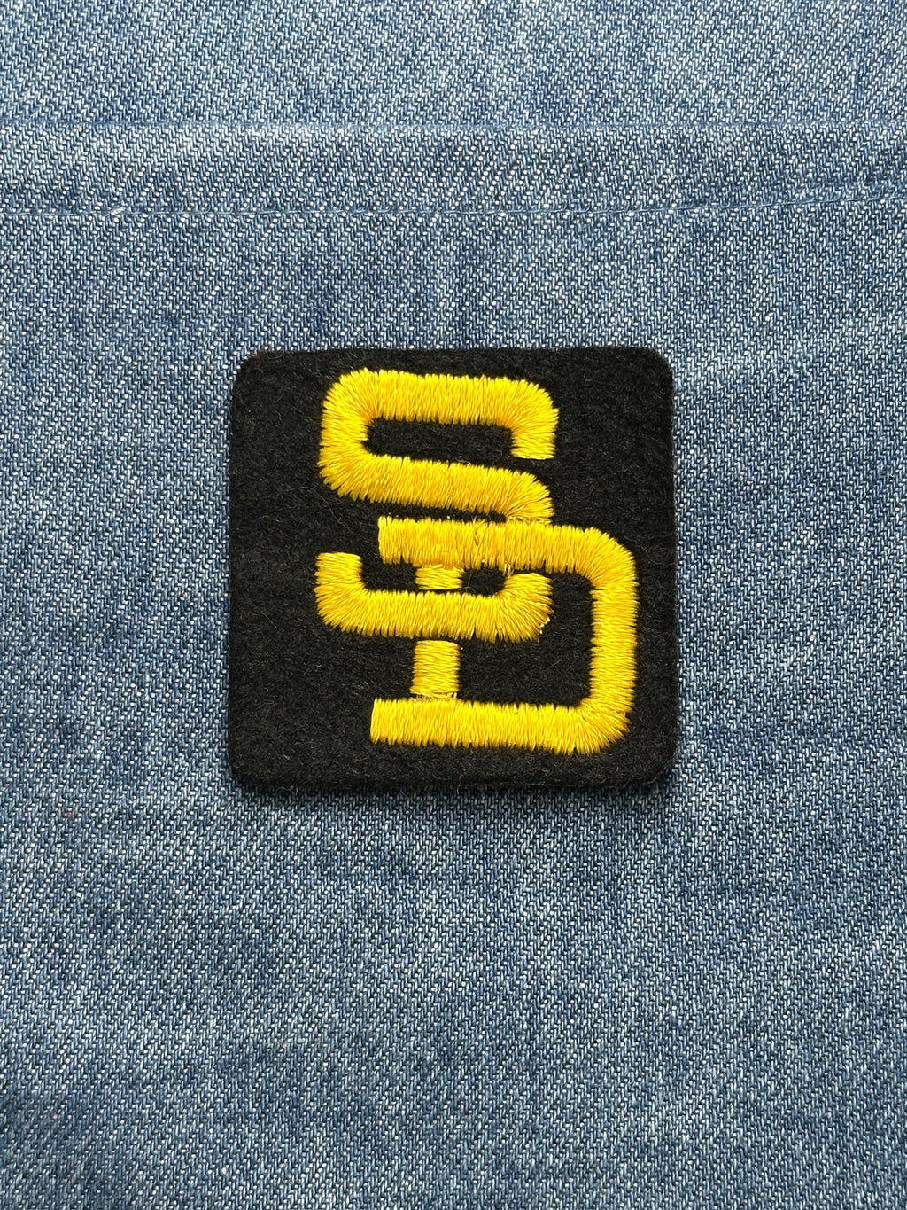 San Diego Collectable Patch: Black & Gold Felt - Vintage Sports Accessory