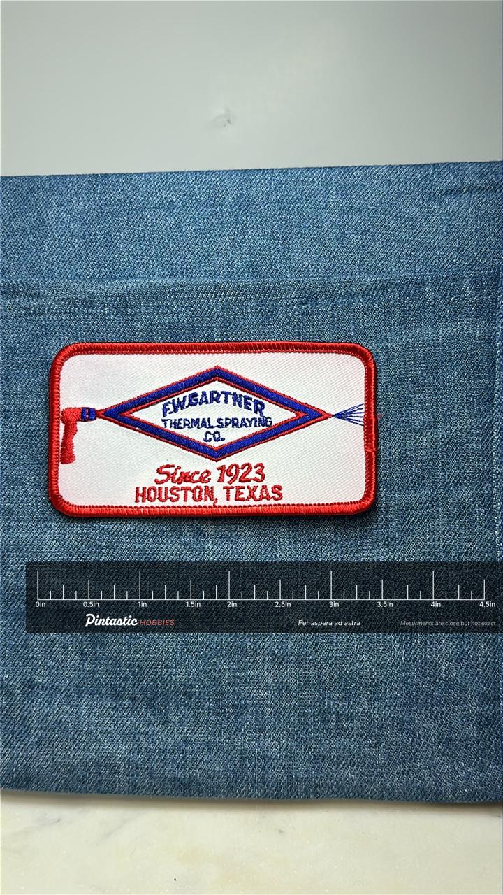 F.W. Gartner Collectable Patch: Red White Blue - Vintage Workwear Accessory with ruler overlay for size reference