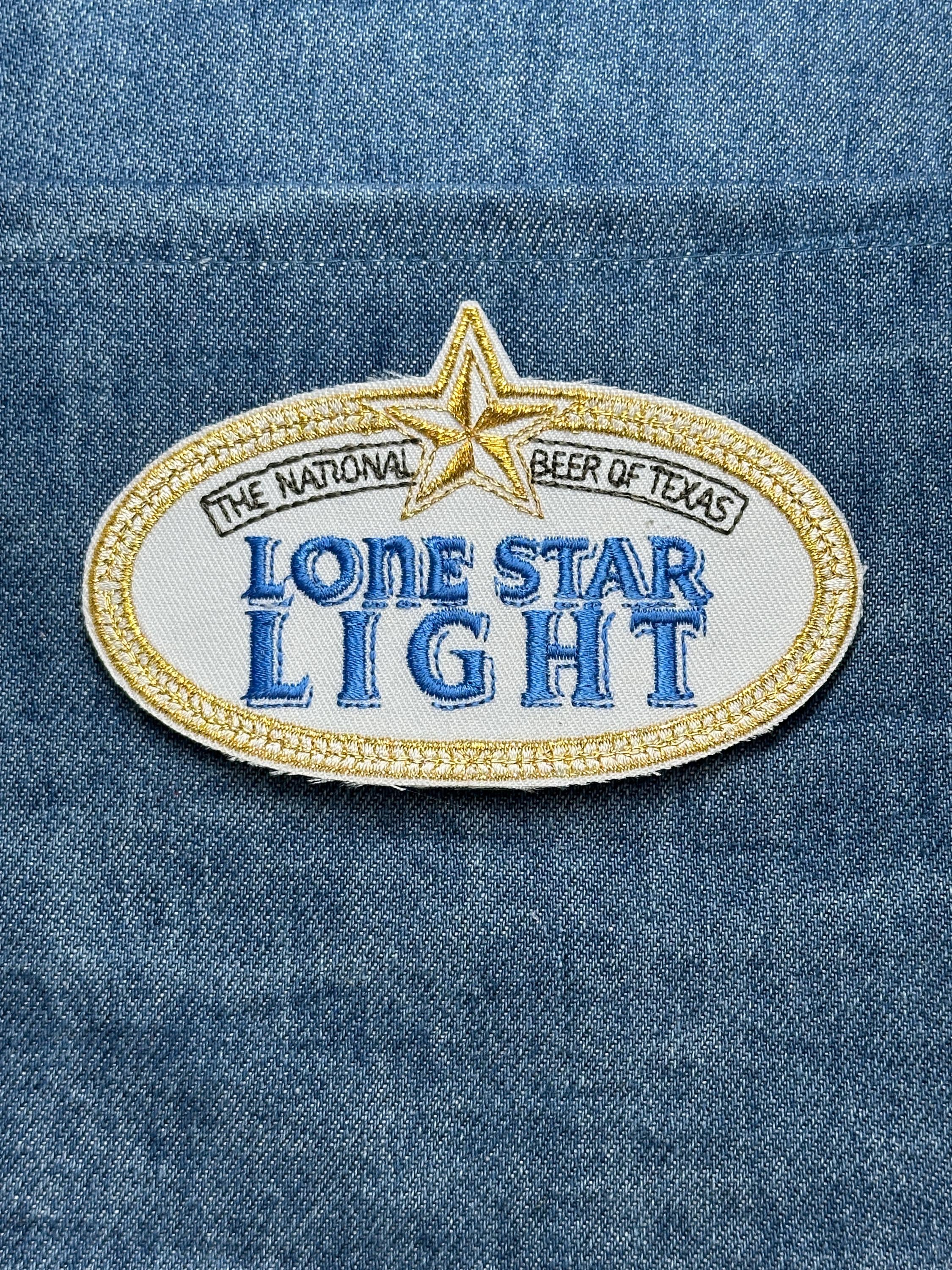 Lone Star Light Collectable Patch: Oval Gold Trim - Retro Beer Accessory