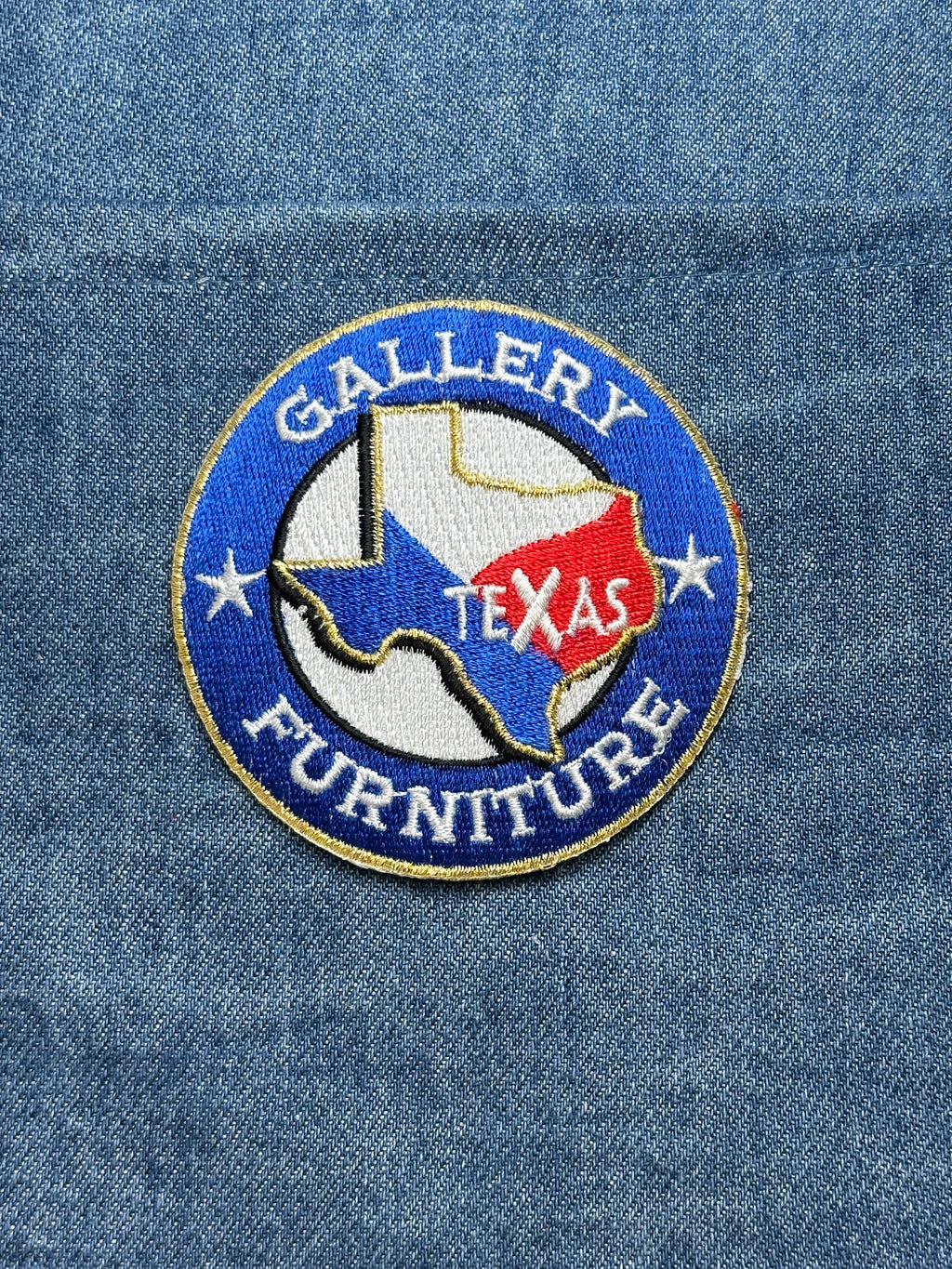 Gallery Furniture Collectable Patch: Bold Blue Red White - Texas Pride Accessory