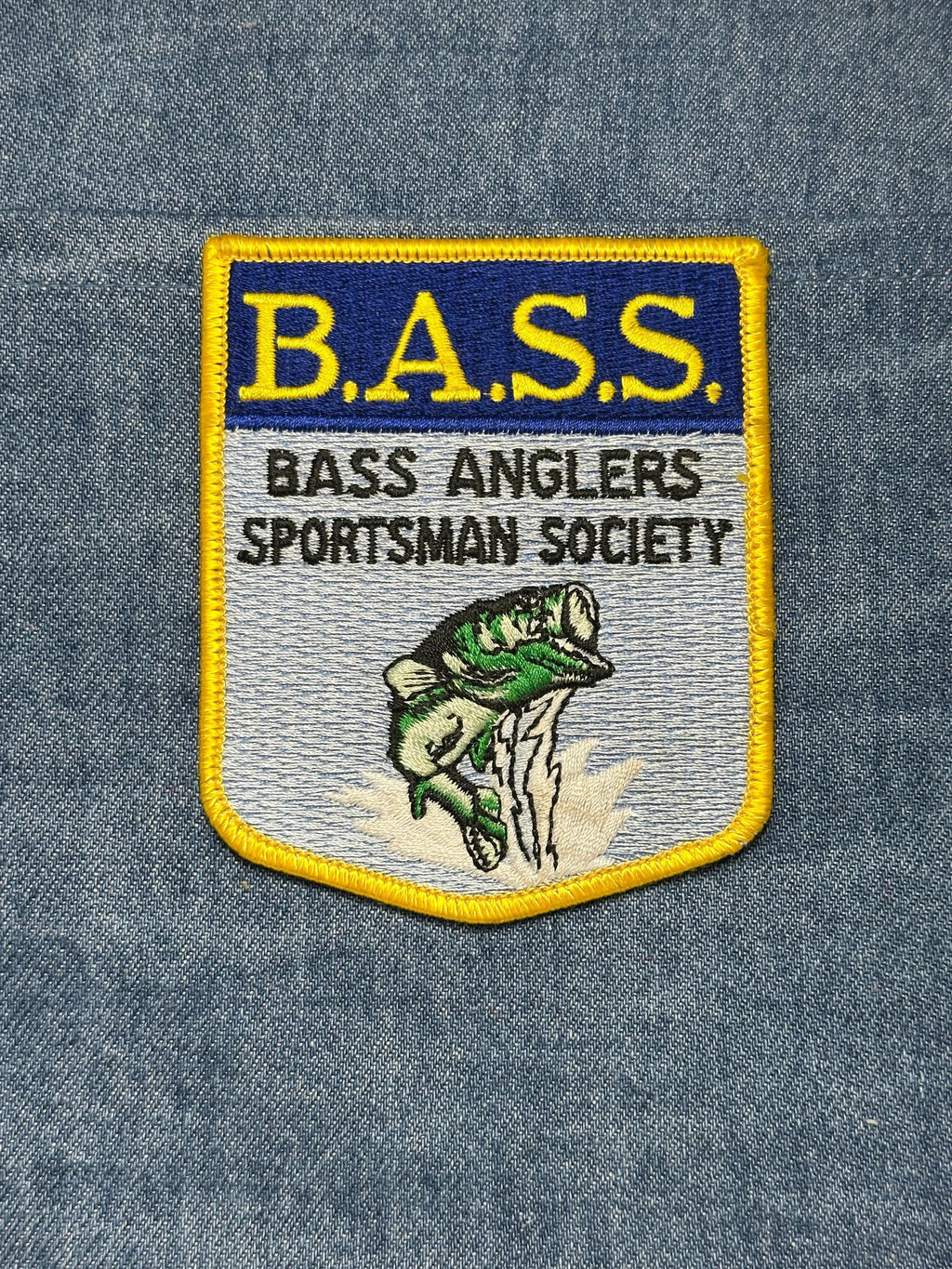 B.A.S.S. Collectable Patch: Blue/Yellow Shield - Vintage Outdoors Accessory