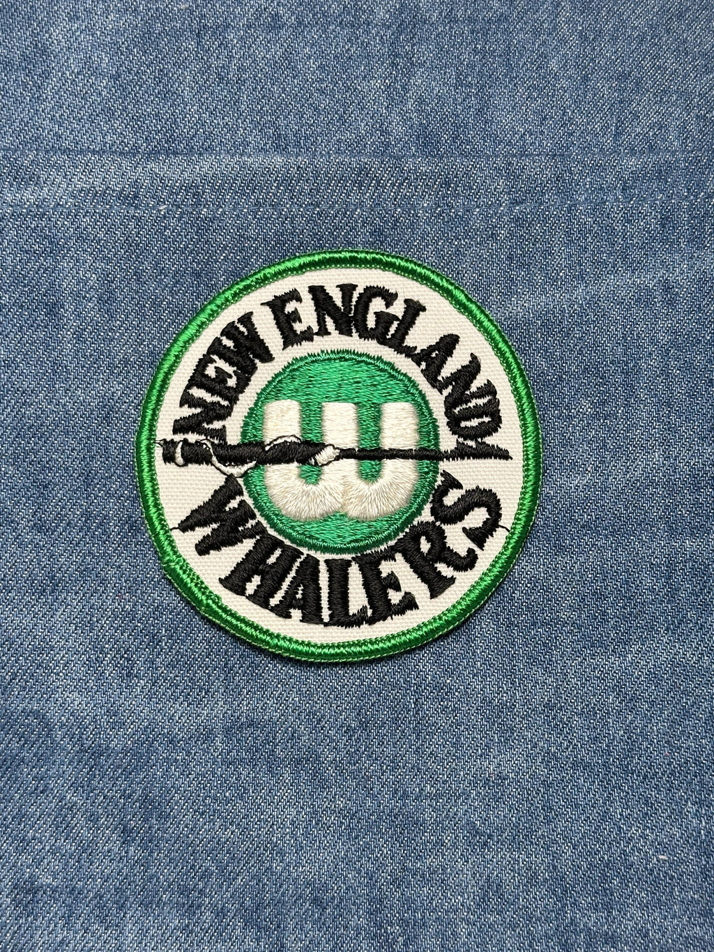 New England Whalers Collectable Patch: Green & White - Vintage Sports Accessory