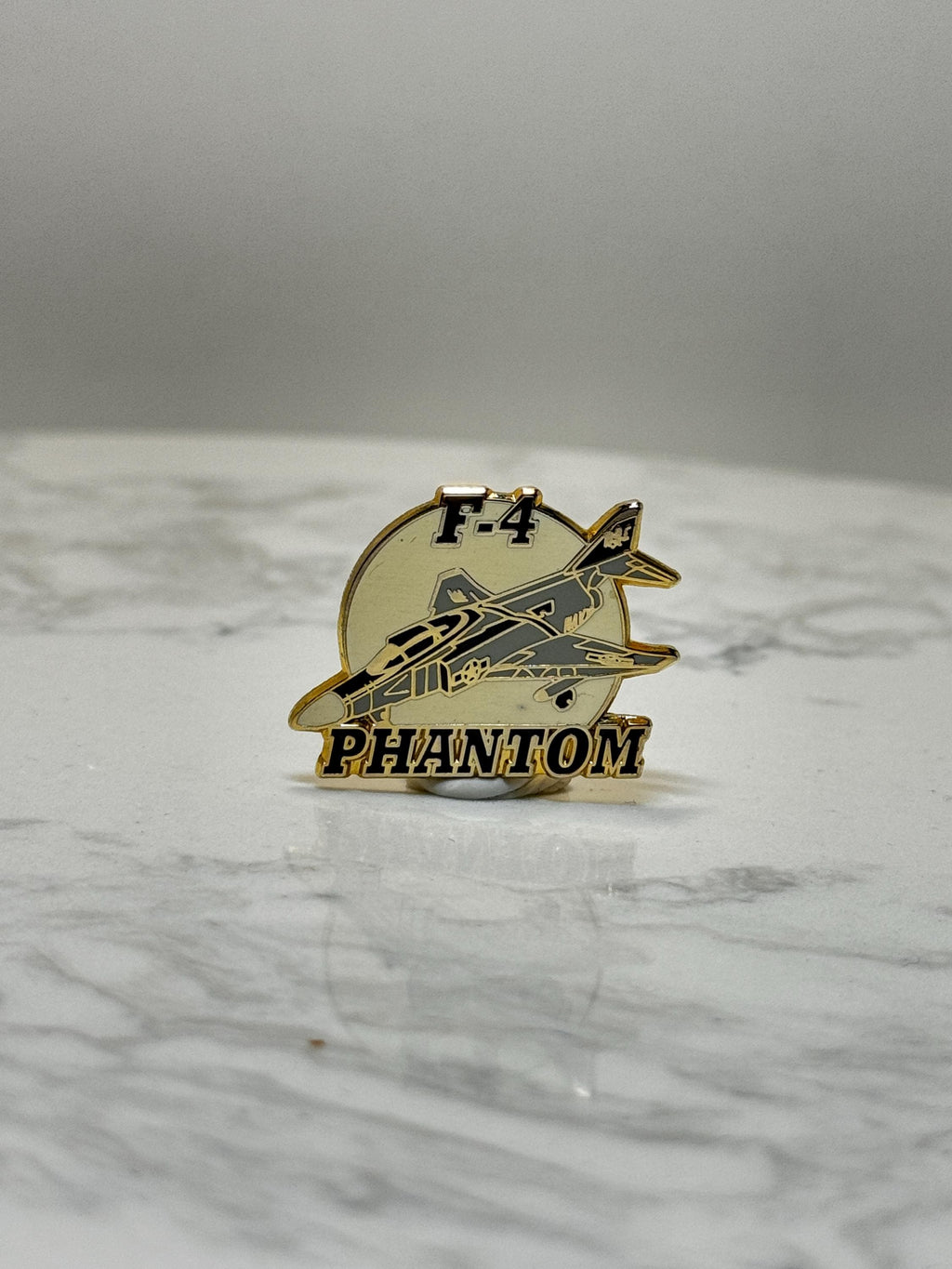 F-4 Phantom Jet Pin: Gold Enamel - Military Aviation Accessory