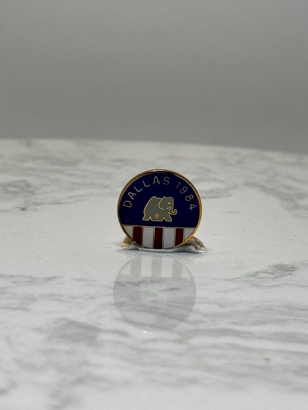 Dallas 1984 Republican Elephant Pin: Red White Blue Enamel - Political Accessory