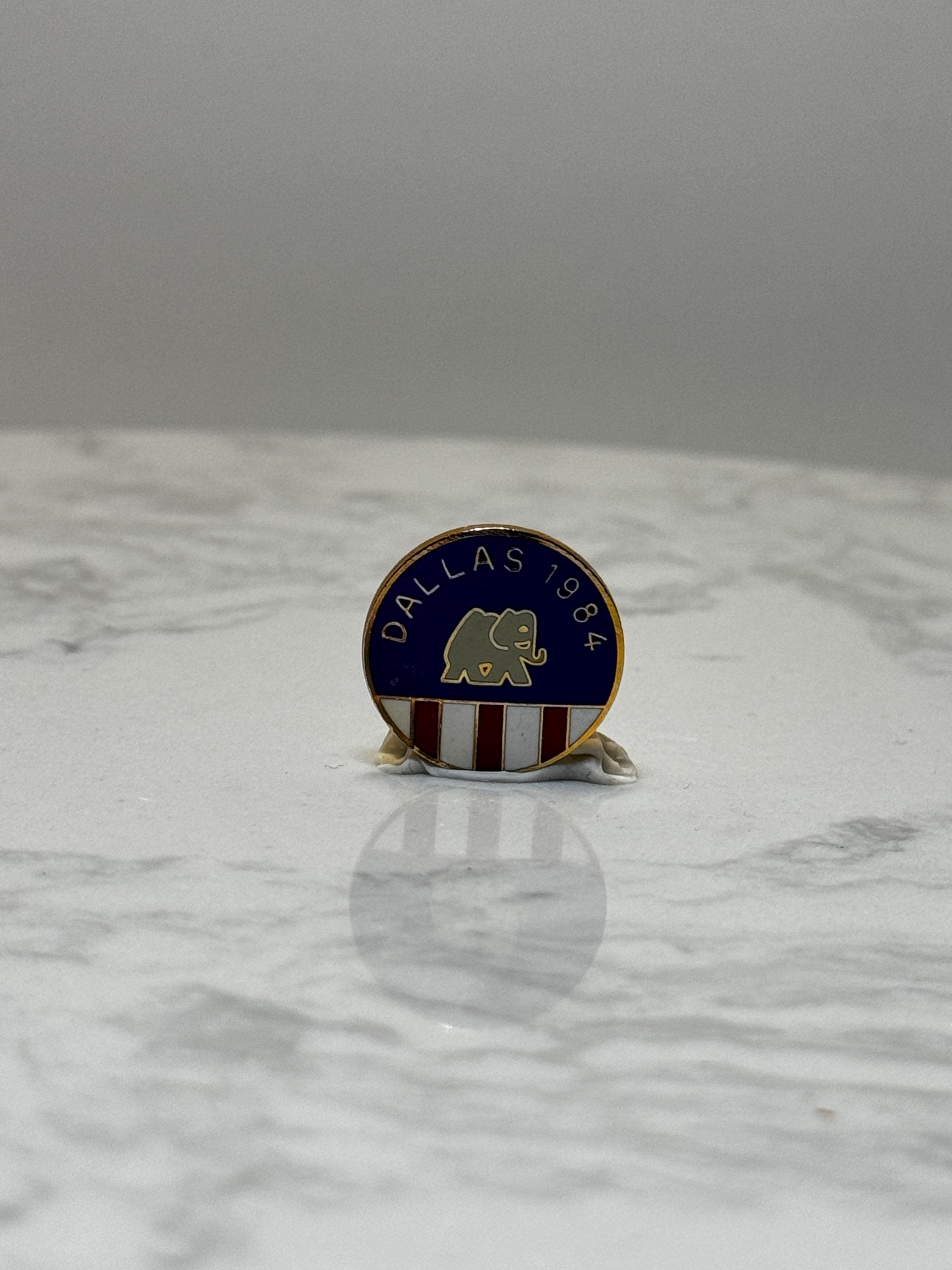 Dallas 1984 Republican Elephant Pin: Red White Blue Enamel - Political Accessory