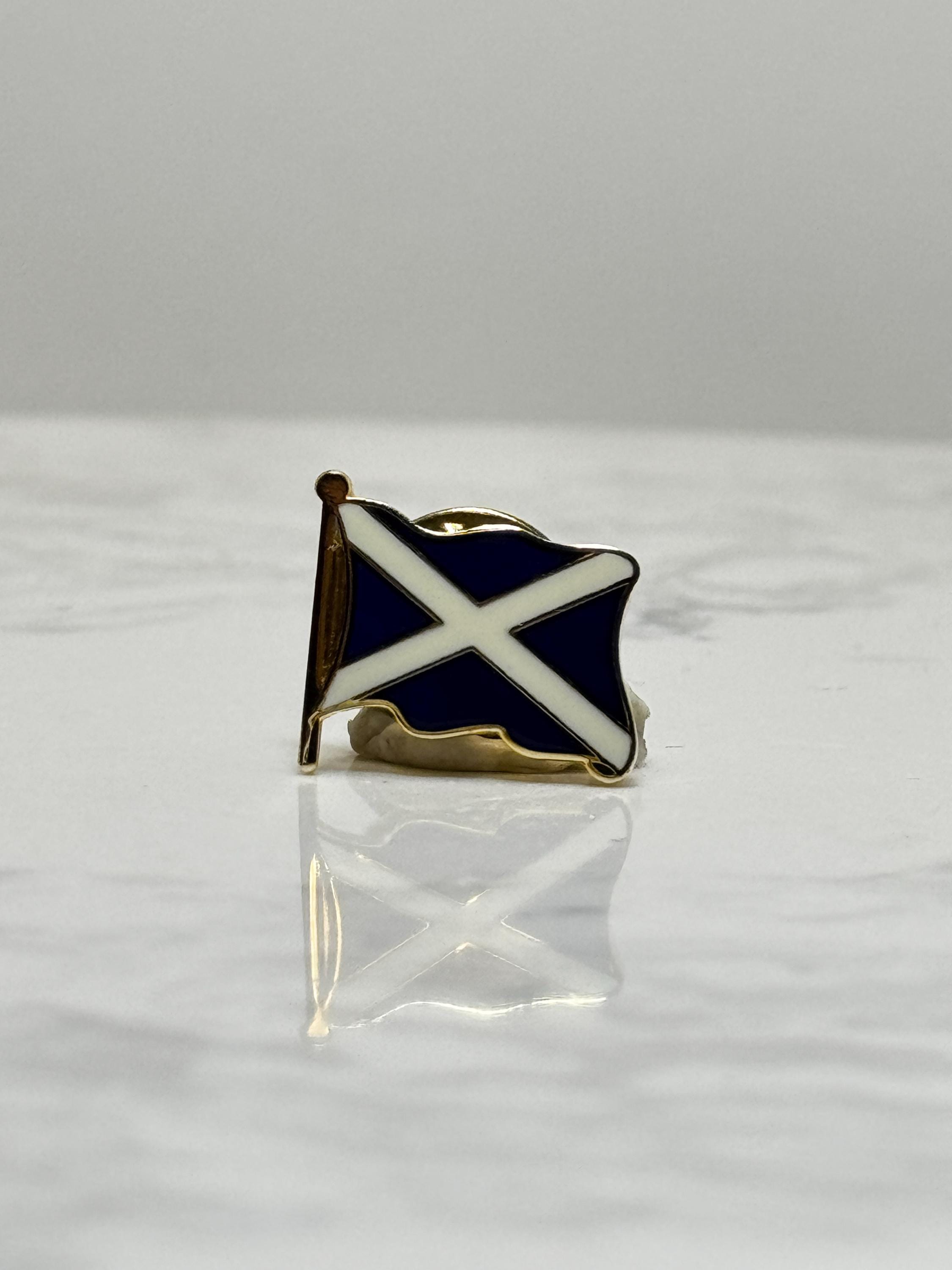 Scotland Flag Lapel Pin: Gold Trim Enamel - Patriotic Travel Accessory