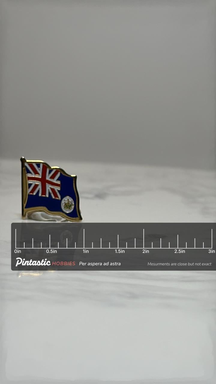 Western Australia Flag Pin: Enamel Gold-Tone - Vintage Souvenir Accessory with ruler overlay for size reference