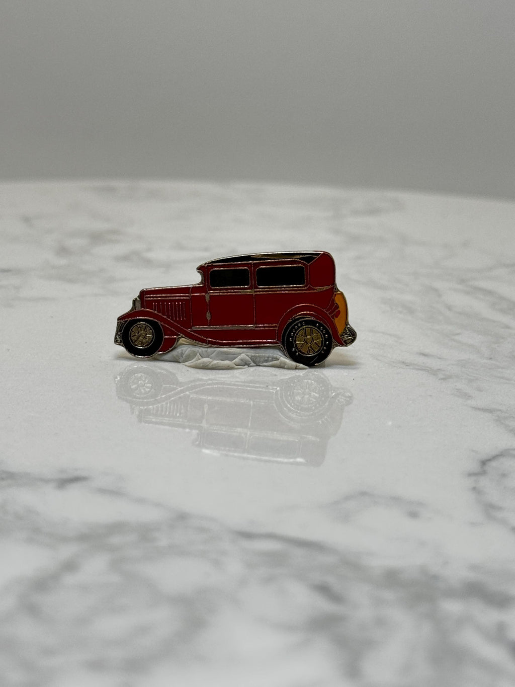 1930 Ford Model A Sedan Pin: Classic Red Vintage Car Enamel Pin